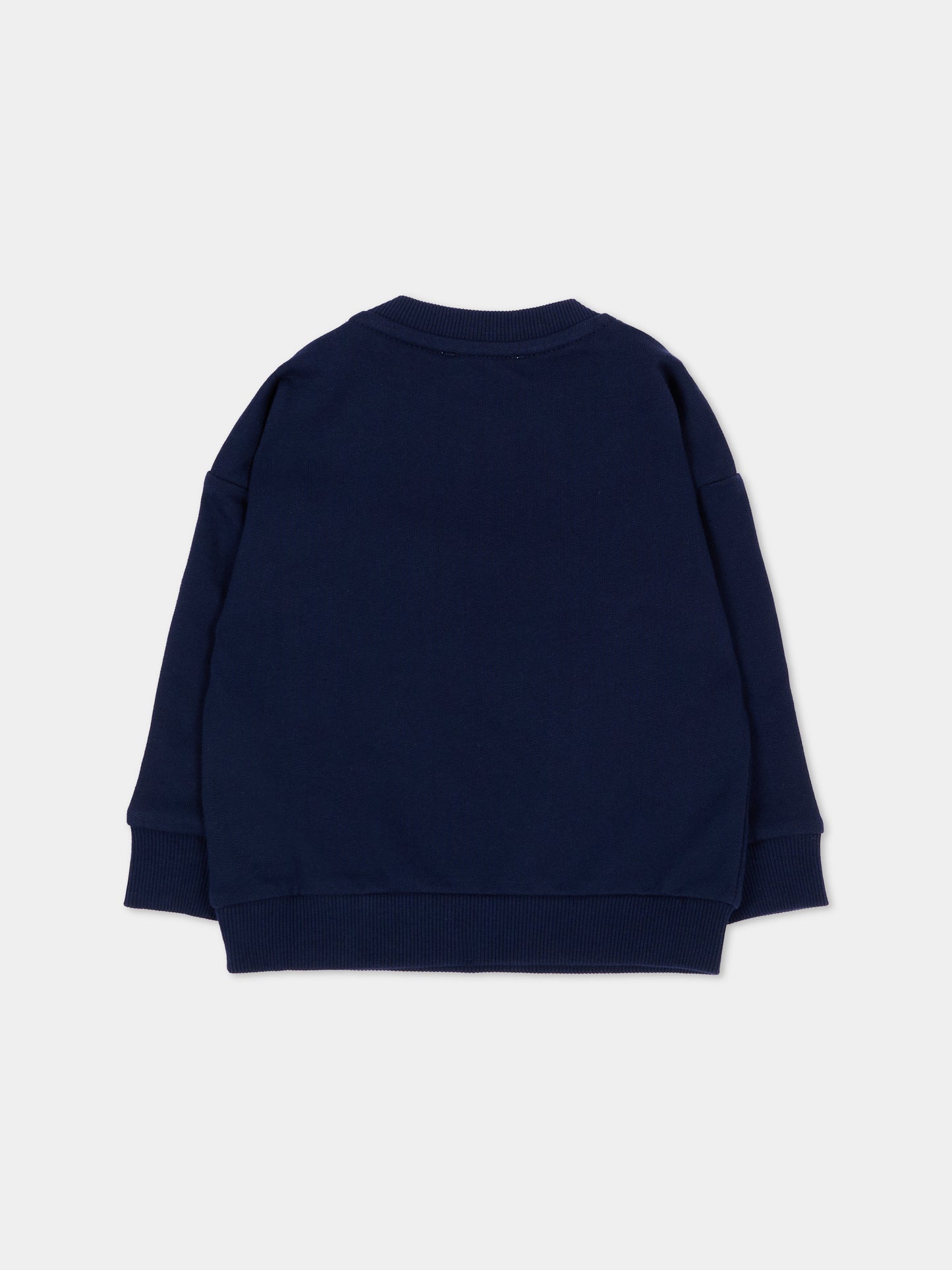 Felpa blu per neonati con logo,Moschino Kids,MUF06N LCA93 40016