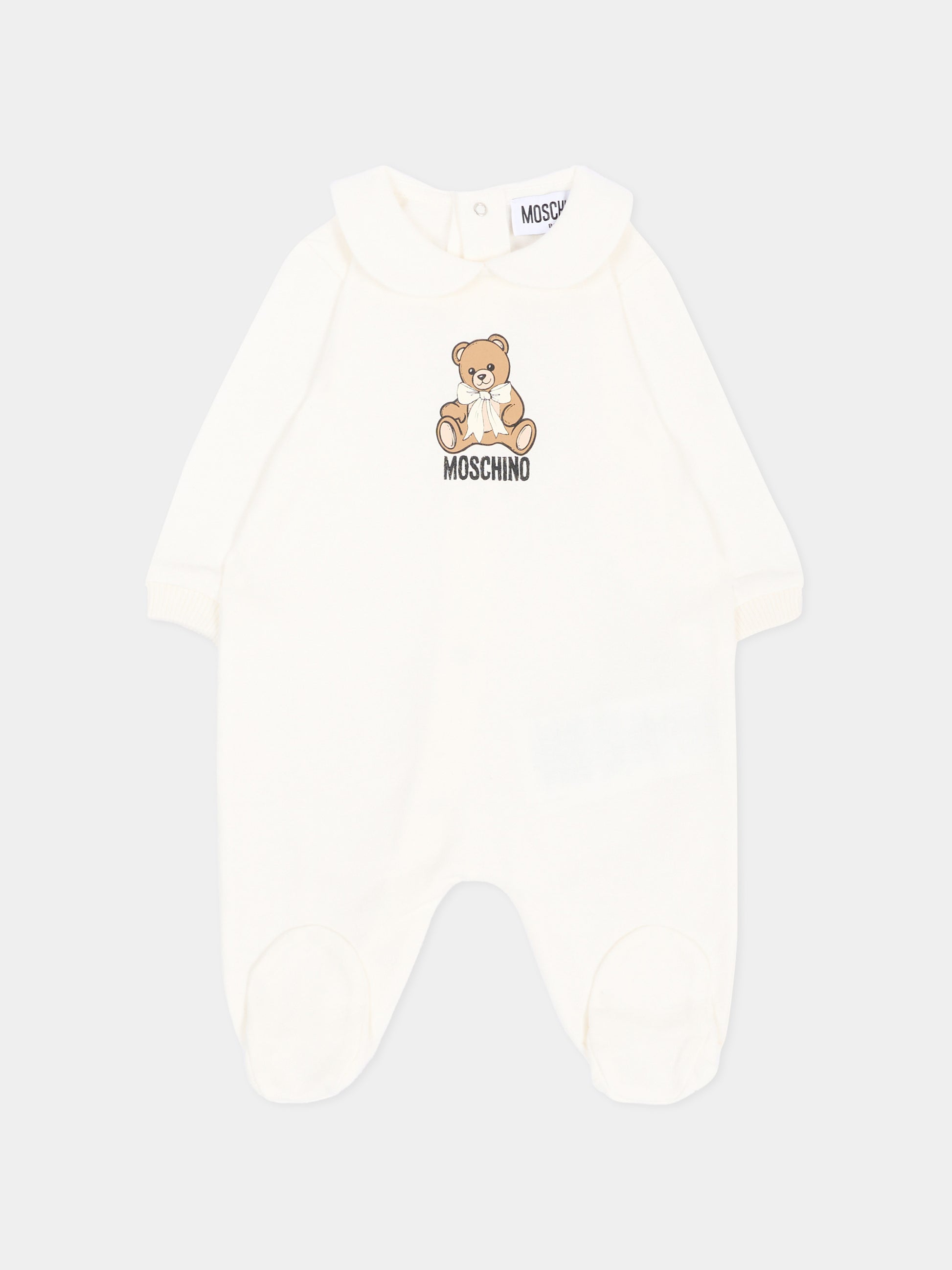 Tutina avorio per neonati con Teddy Bear,Moschino Kids,MUT04Z LCA40 10063