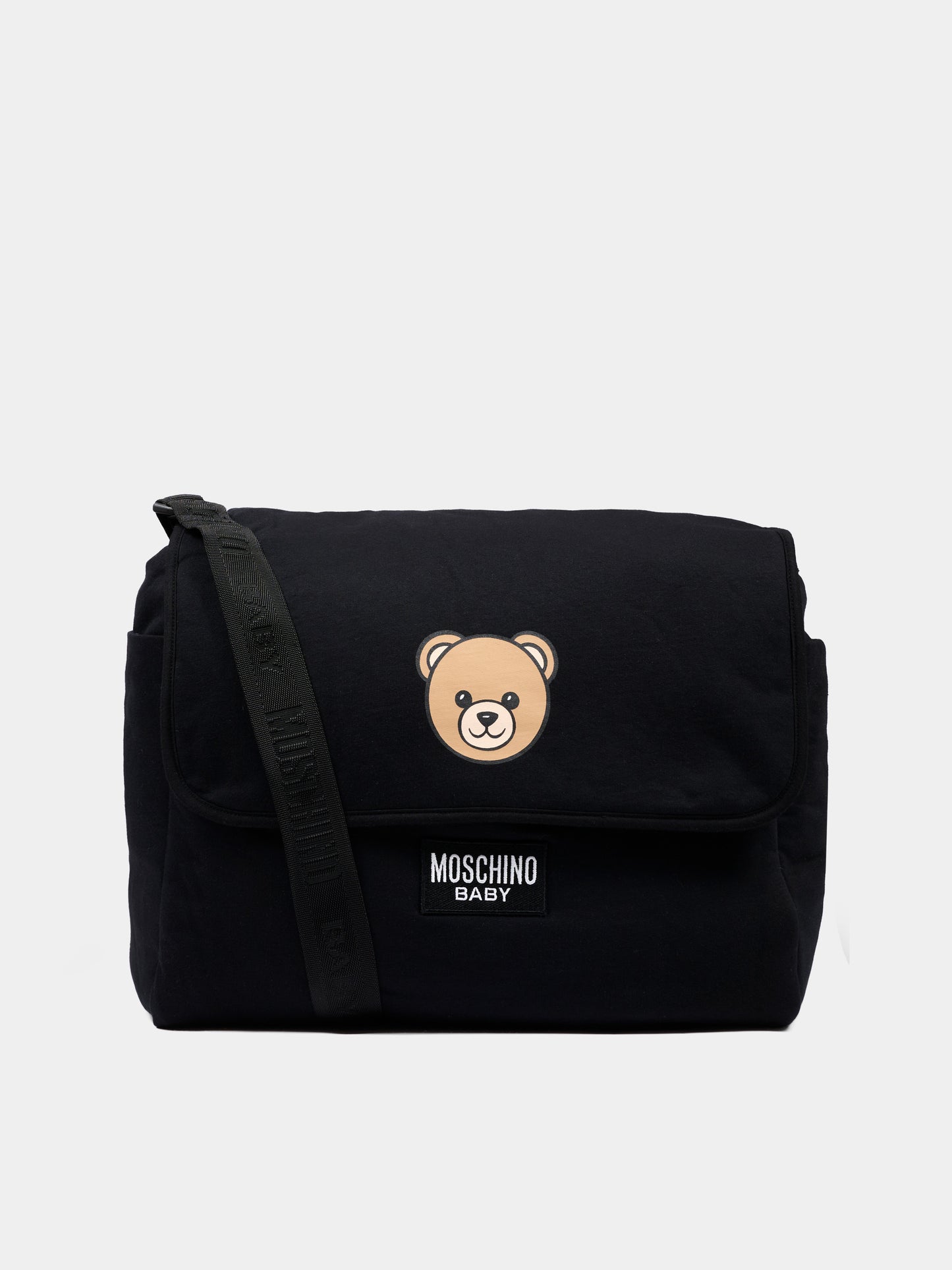 Borsa mamma nera per neonati con Teddy Bear,Moschino Kids,MUX067 LCA40 60100