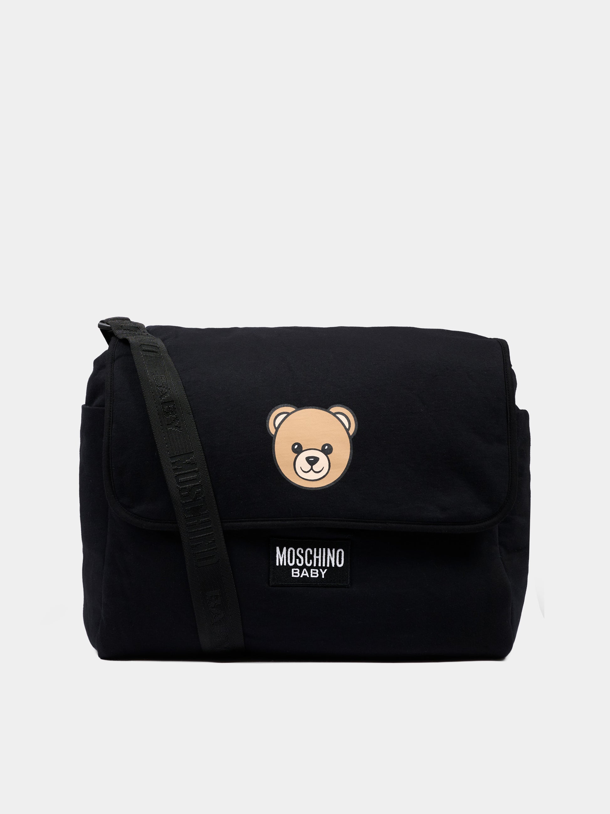Borsa mamma nera per neonati con Teddy Bear,Moschino Kids,MUX067 LCA40 60100