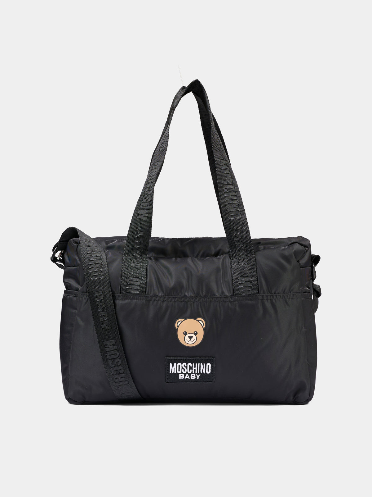 Borsa mamma nera per neonati con logo,Moschino Kids,MUX068 L3A89 60100