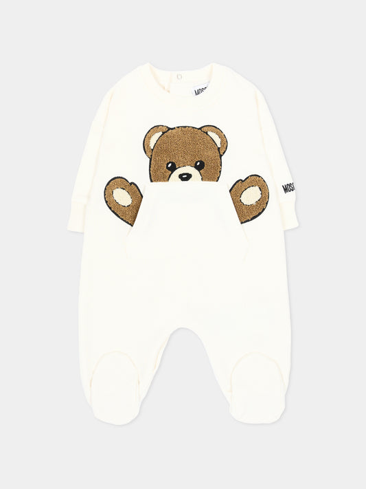 Tutina avorio per neonati Teddy Bear,Moschino Kids,MUY09H LCA93 10063