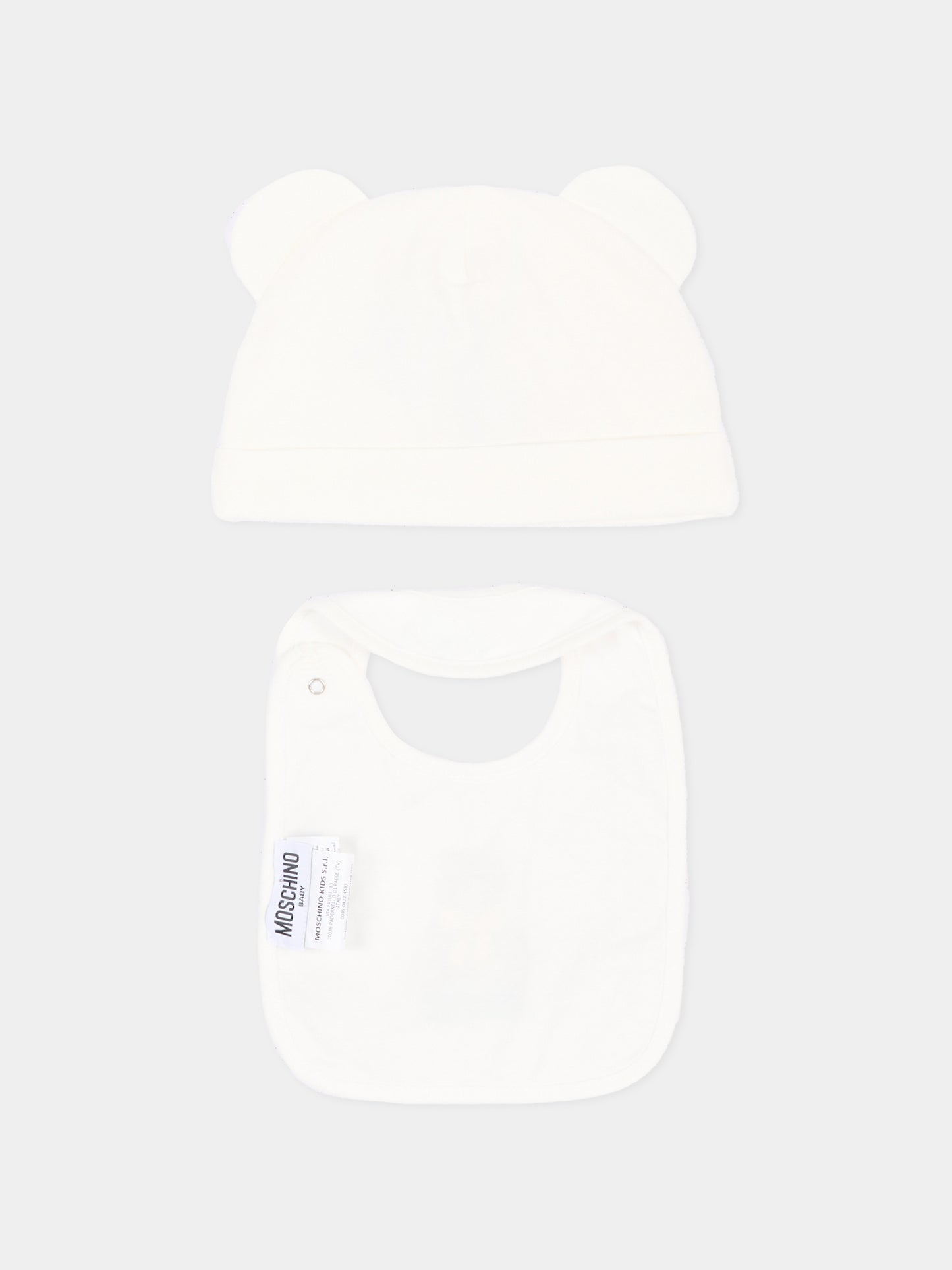 Set accessori avorio per neonati con Teddy Bear,Moschino Kids,MUY09L LCA40 10063