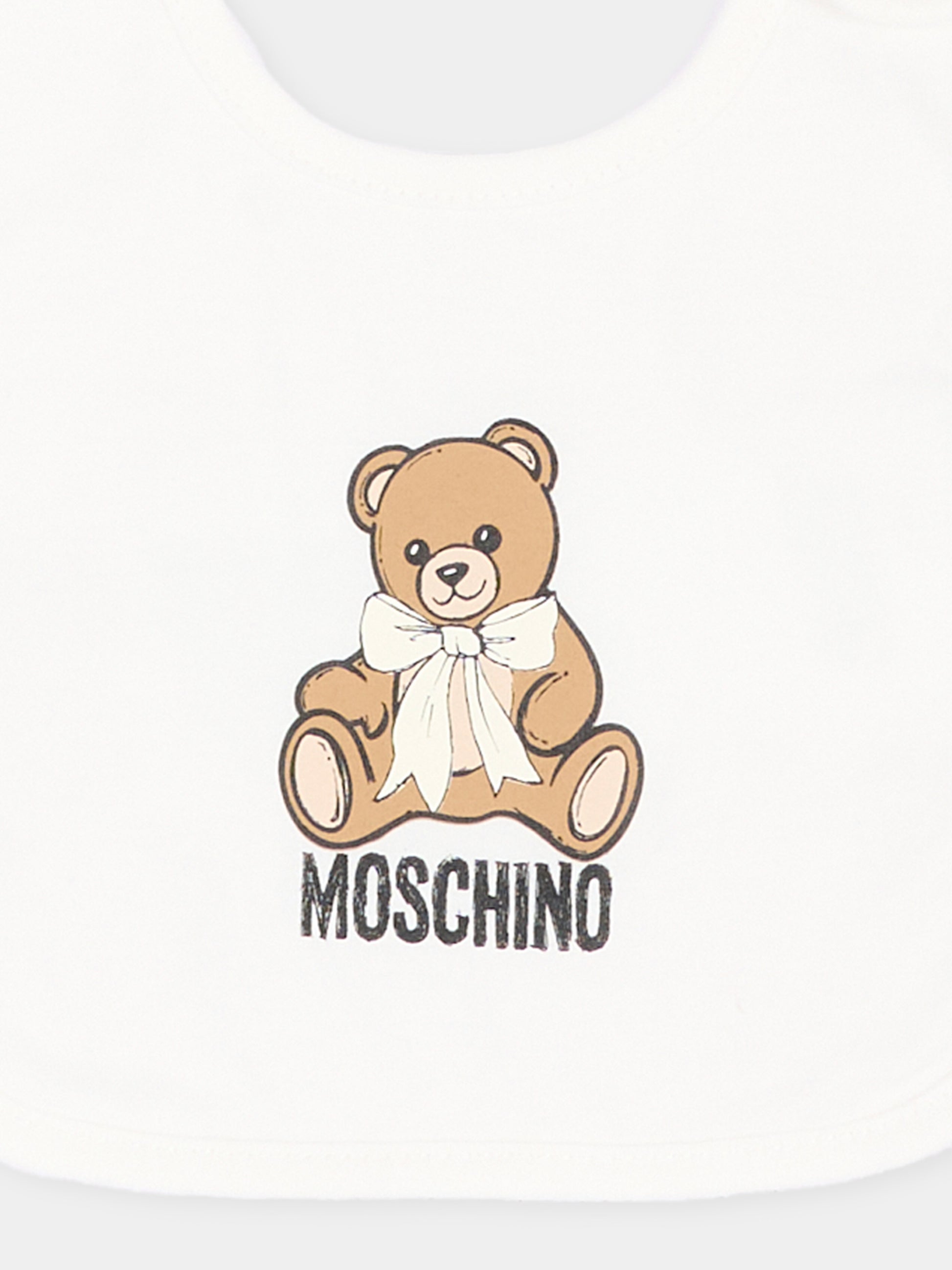 Set accessori avorio per neonati con Teddy Bear,Moschino Kids,MUY09L LCA40 10063