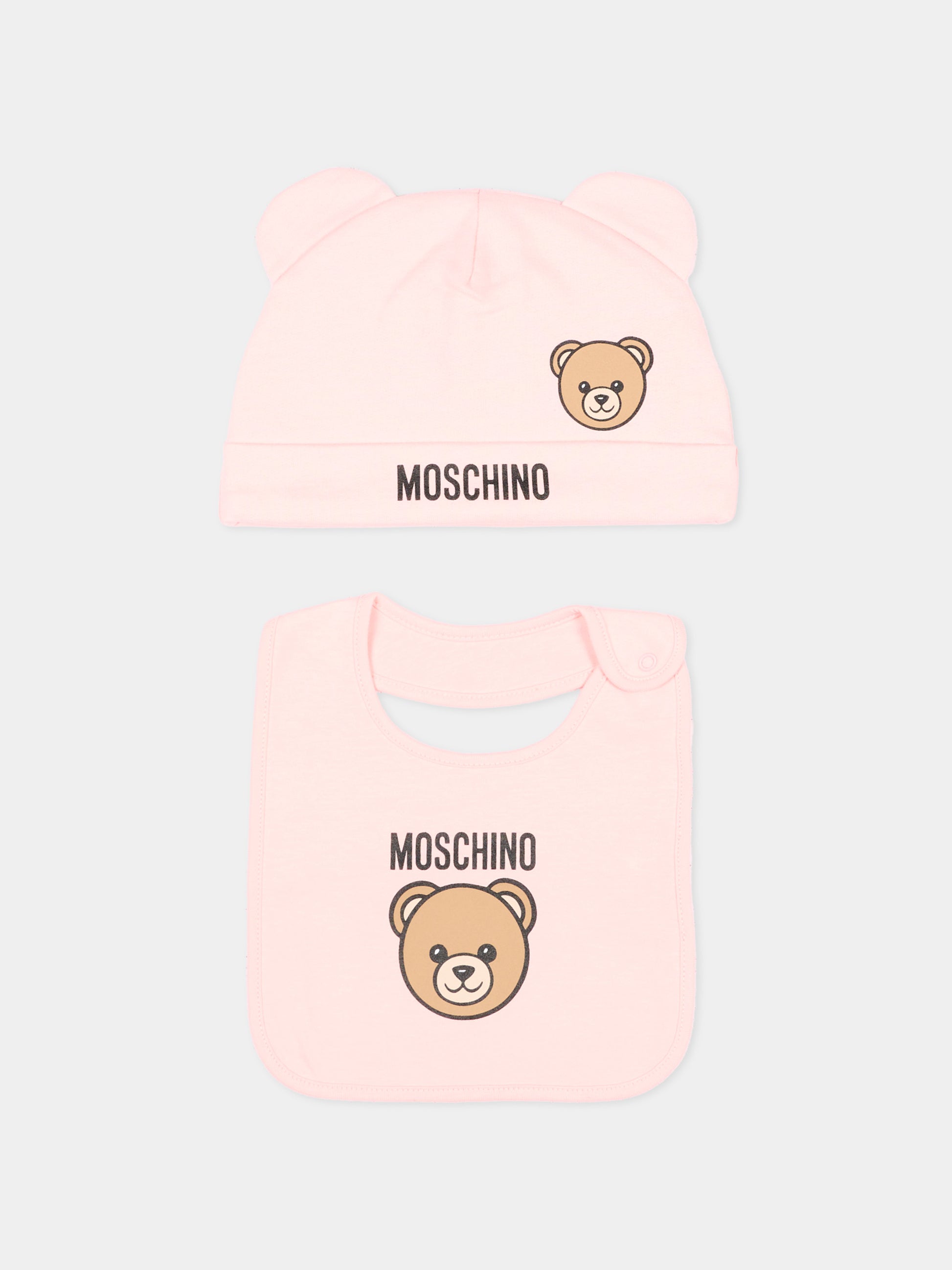 Set accessori rosa per neonata con Teddy Bear,Moschino Kids,MUY09N LCA40 50209