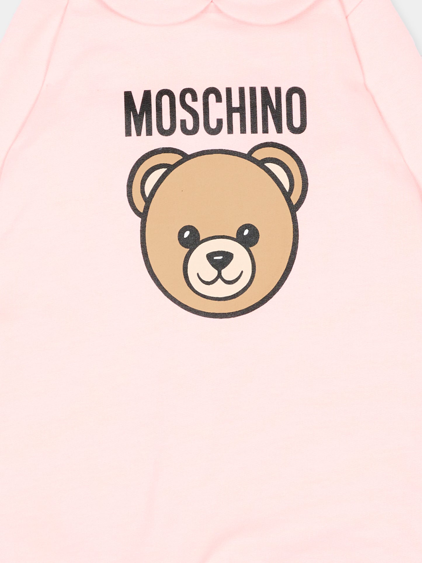 Tutina rosa per neonata con Teddy Bear,Moschino Kids,MUY09O LCA40 50209