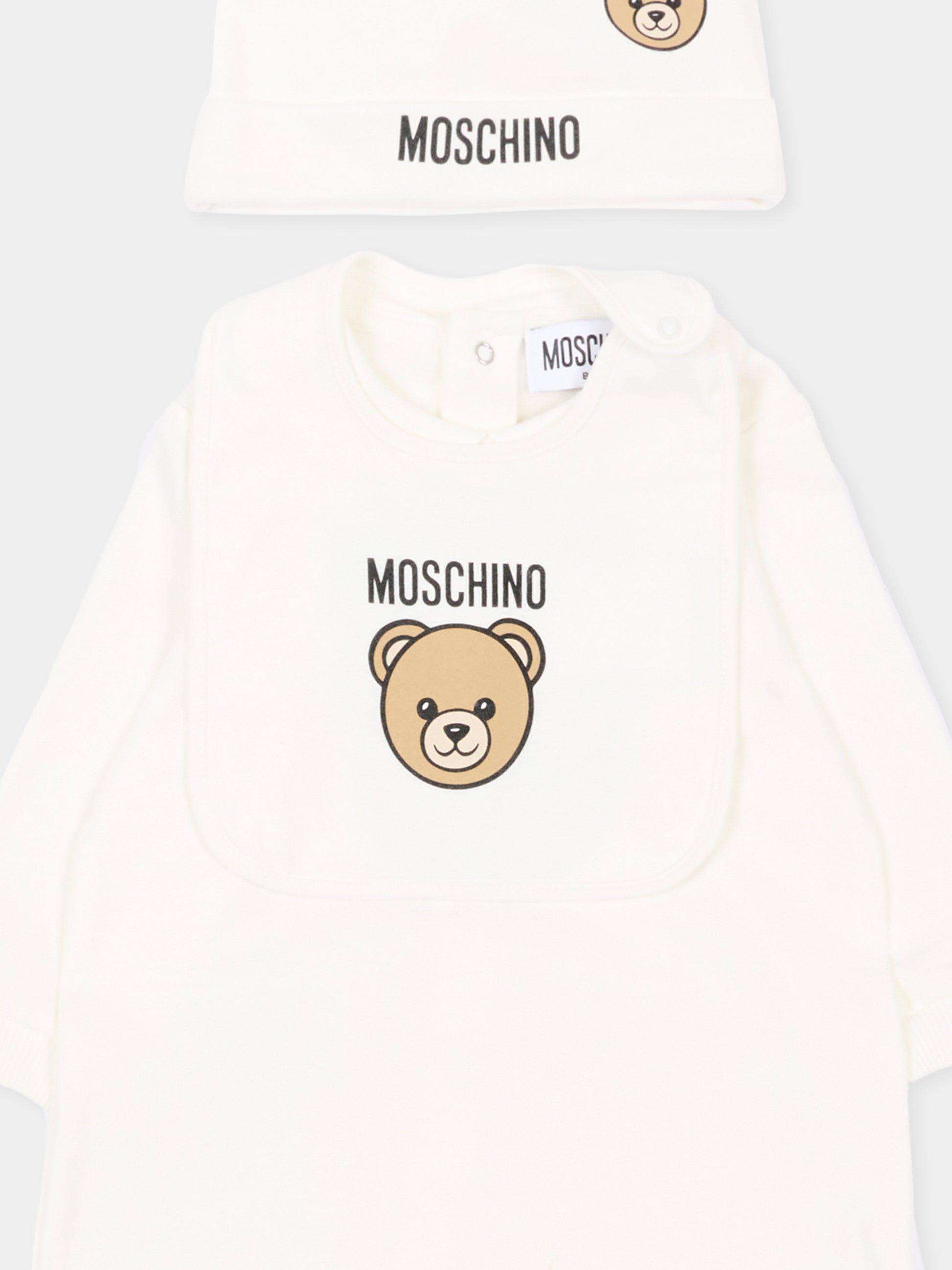 Set tutina avorio per neonati con Teddy Bear,Moschino Kids,MUY09P LCA40 10063