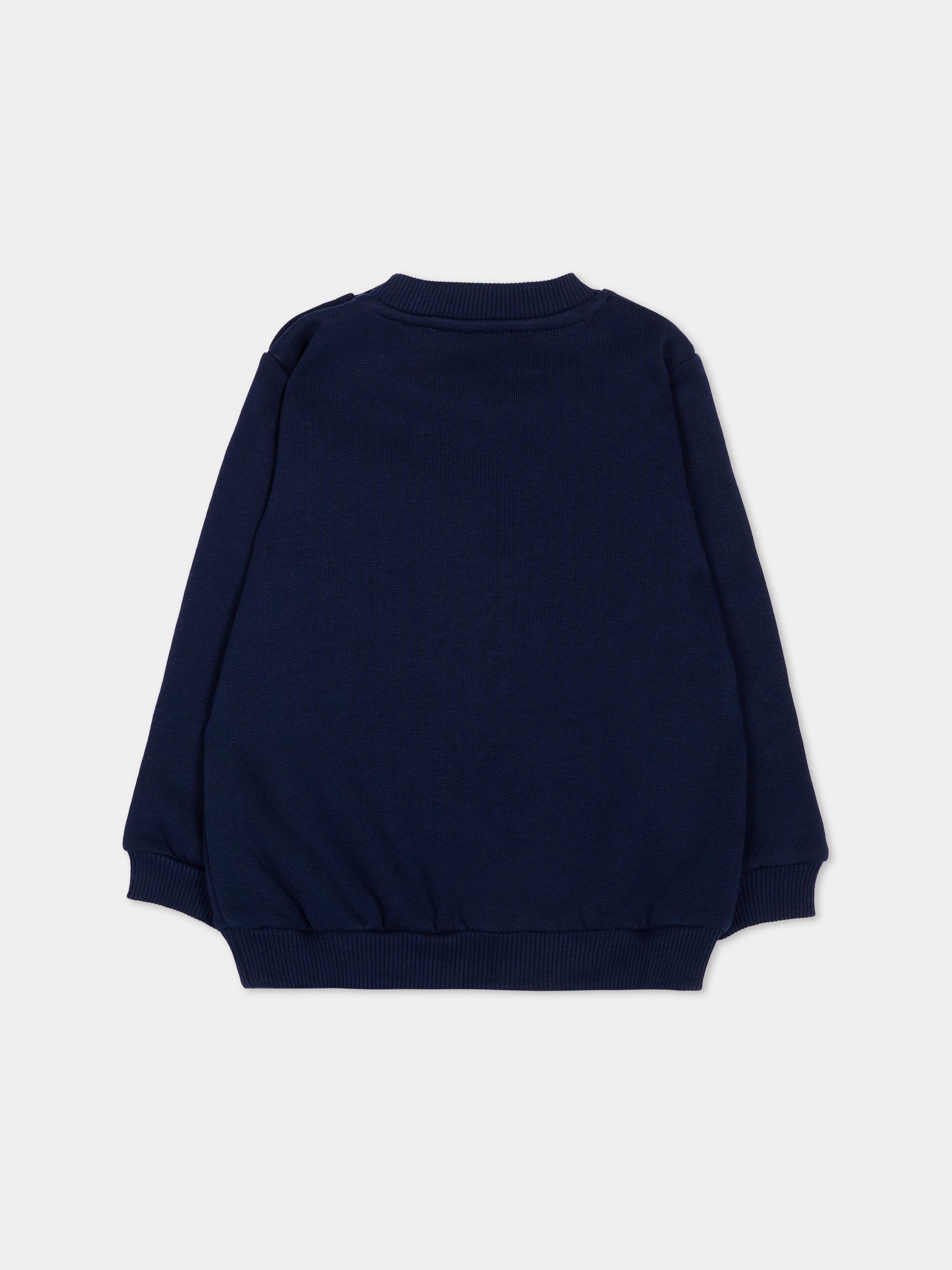 Felpa blu per neonati con Teddy Bear,Moschino Kids,MVF060 LCA83 40016