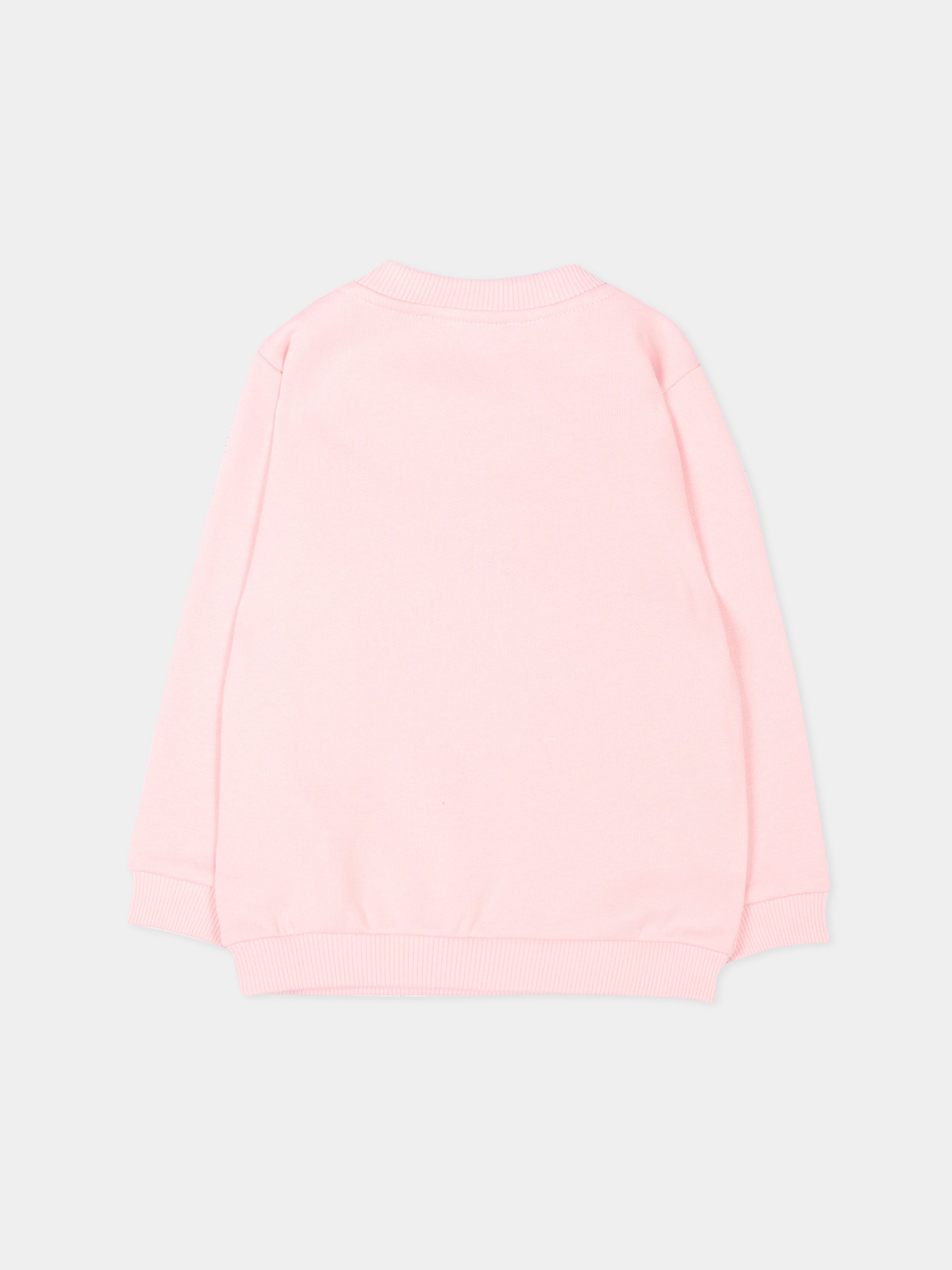 Felpa rosa per neonata con Teddy Bear,Moschino Kids,MVF060 LCA83 50209