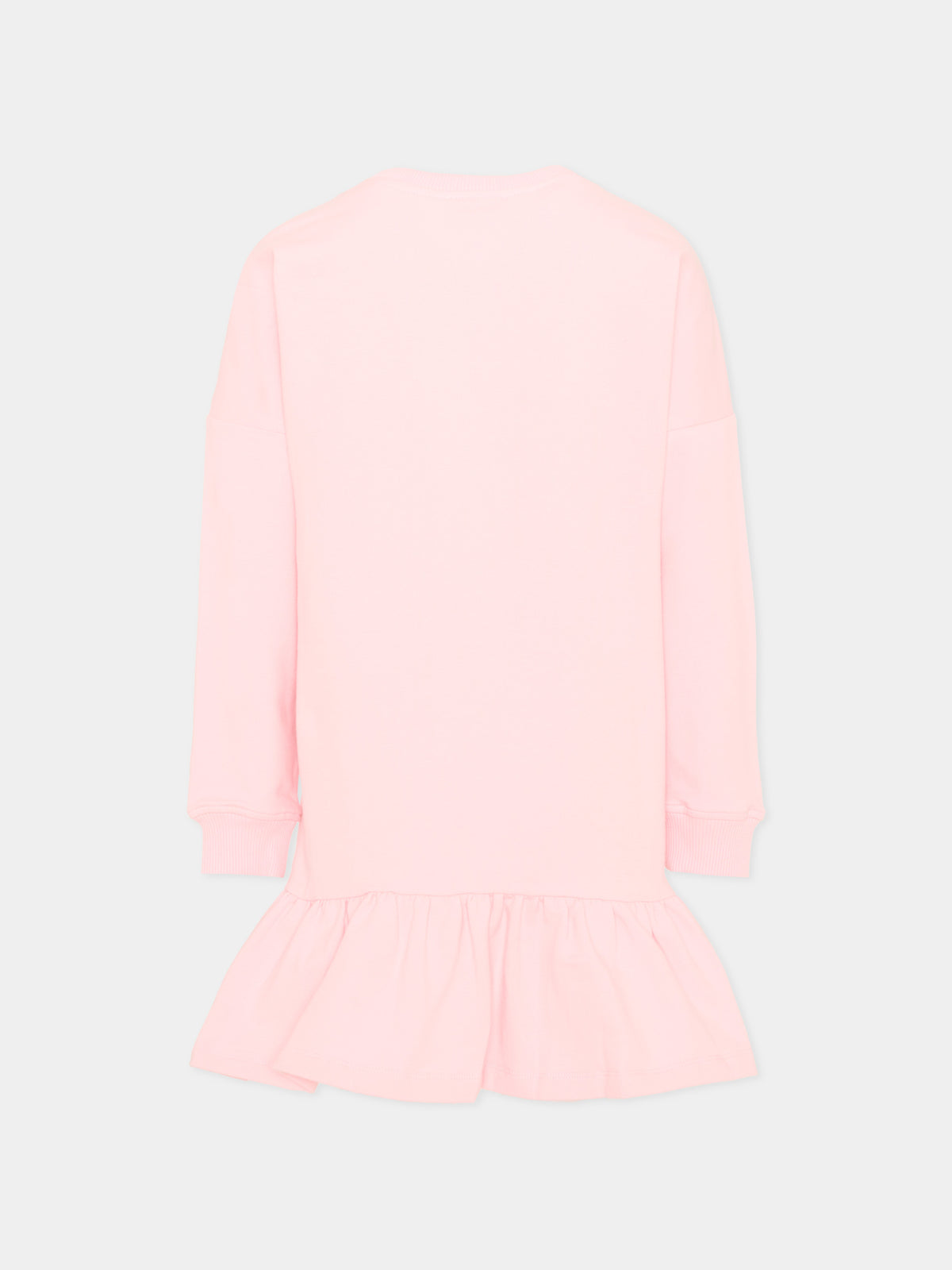 Vestito a manica lunga rosa per bambina con Teddy Bear,Moschino Kids,HDV0I3 LDA18 50209