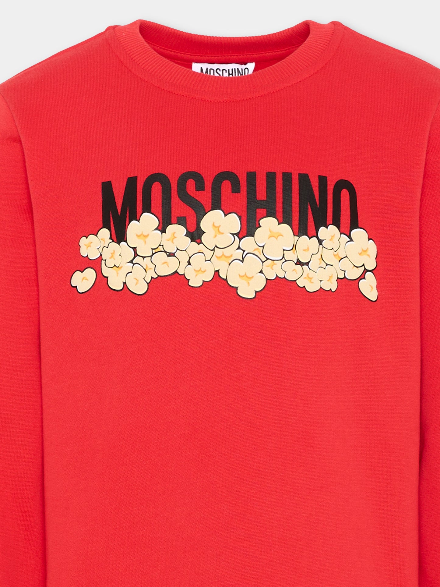 Vestito rosso per bambina con logo,Moschino Kids,HDV0IB LCA83 50109