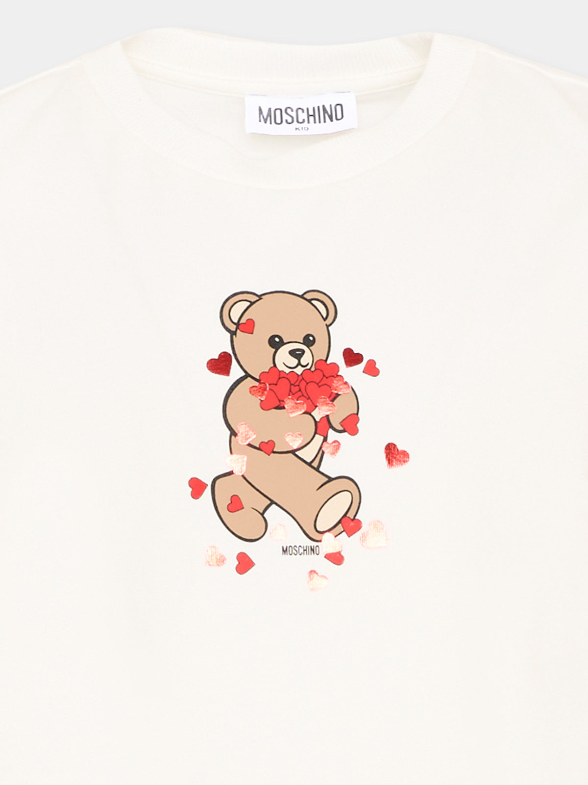 T-Shirt avorio per bambina con Teddy Bear,Moschino Kids,HIM06K LBA11 10063