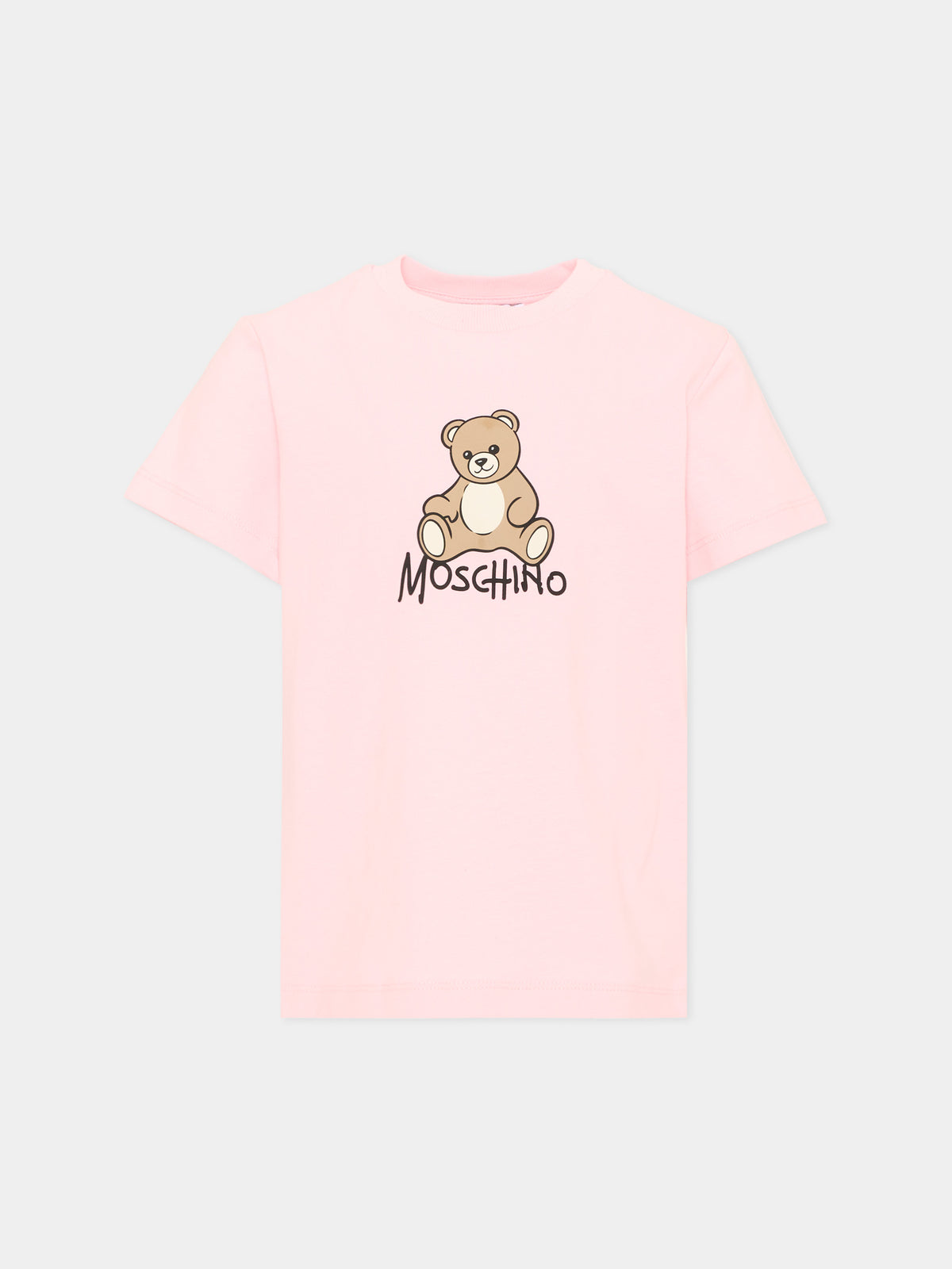 T-Shirt rosa per bambina con Teddy Bear,Moschino Kids,HNM05V LAA10 50209