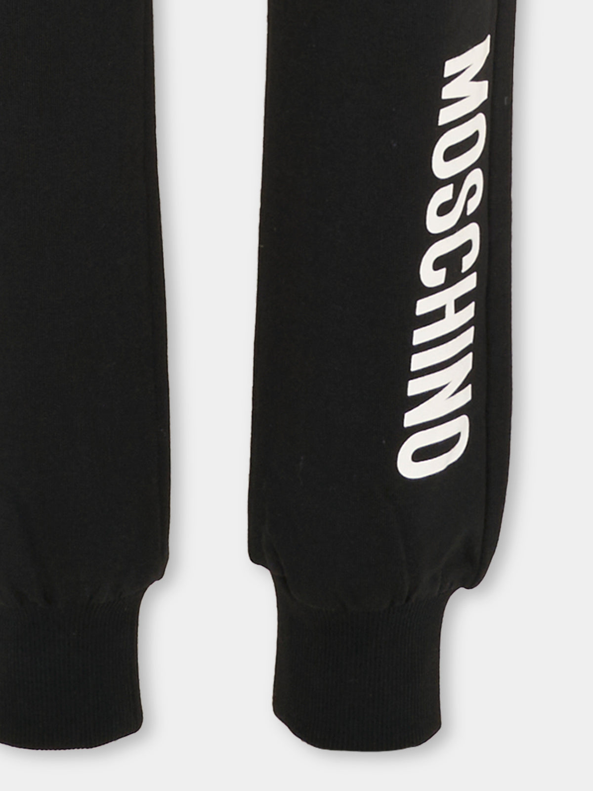 Pantalone nero per bambino con logo,Moschino Kids,HPP057 LCA93 60100