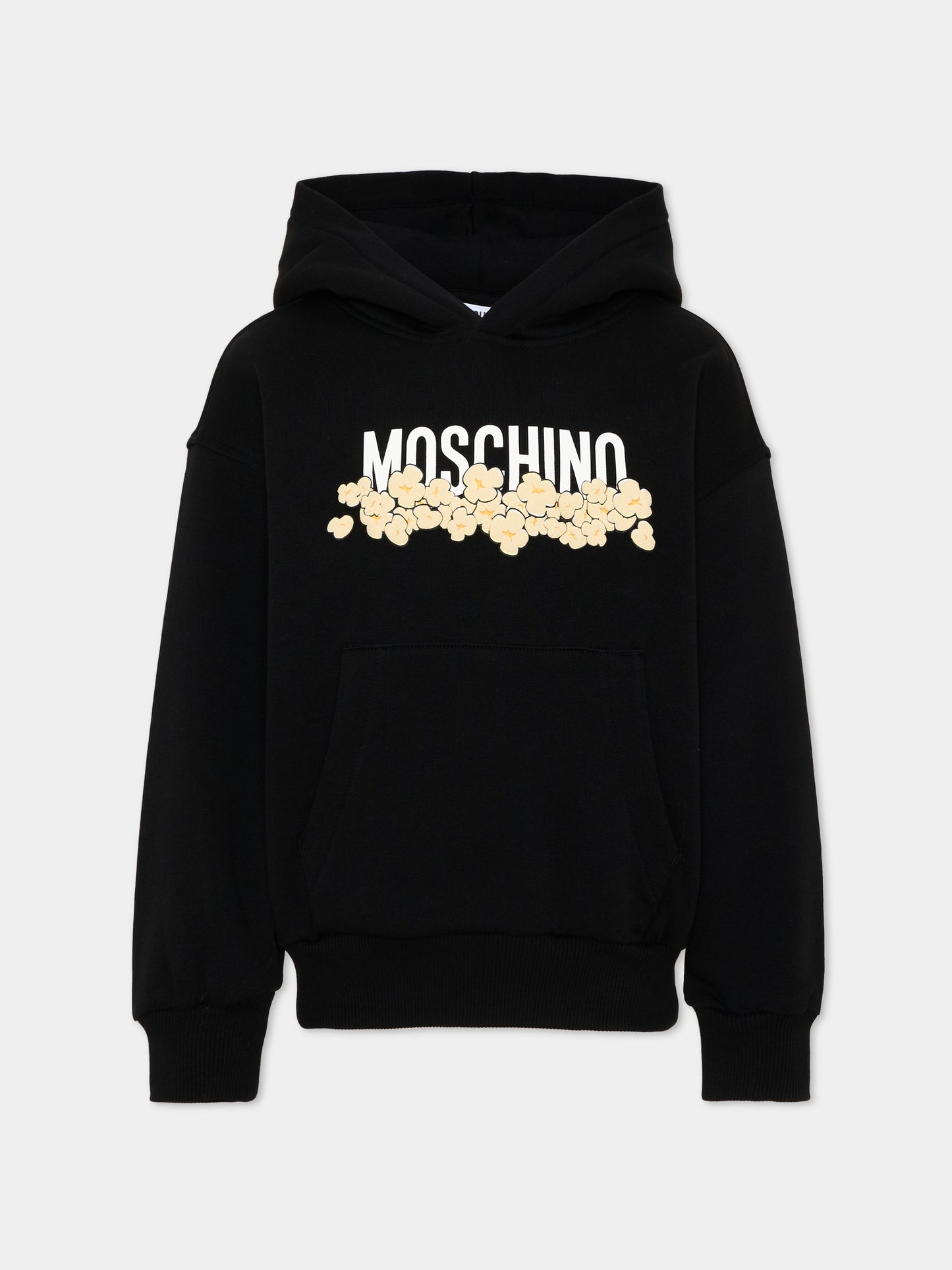 Felpa nera per bambino con logo,Moschino Kids,HUF09Z LCA83 60100