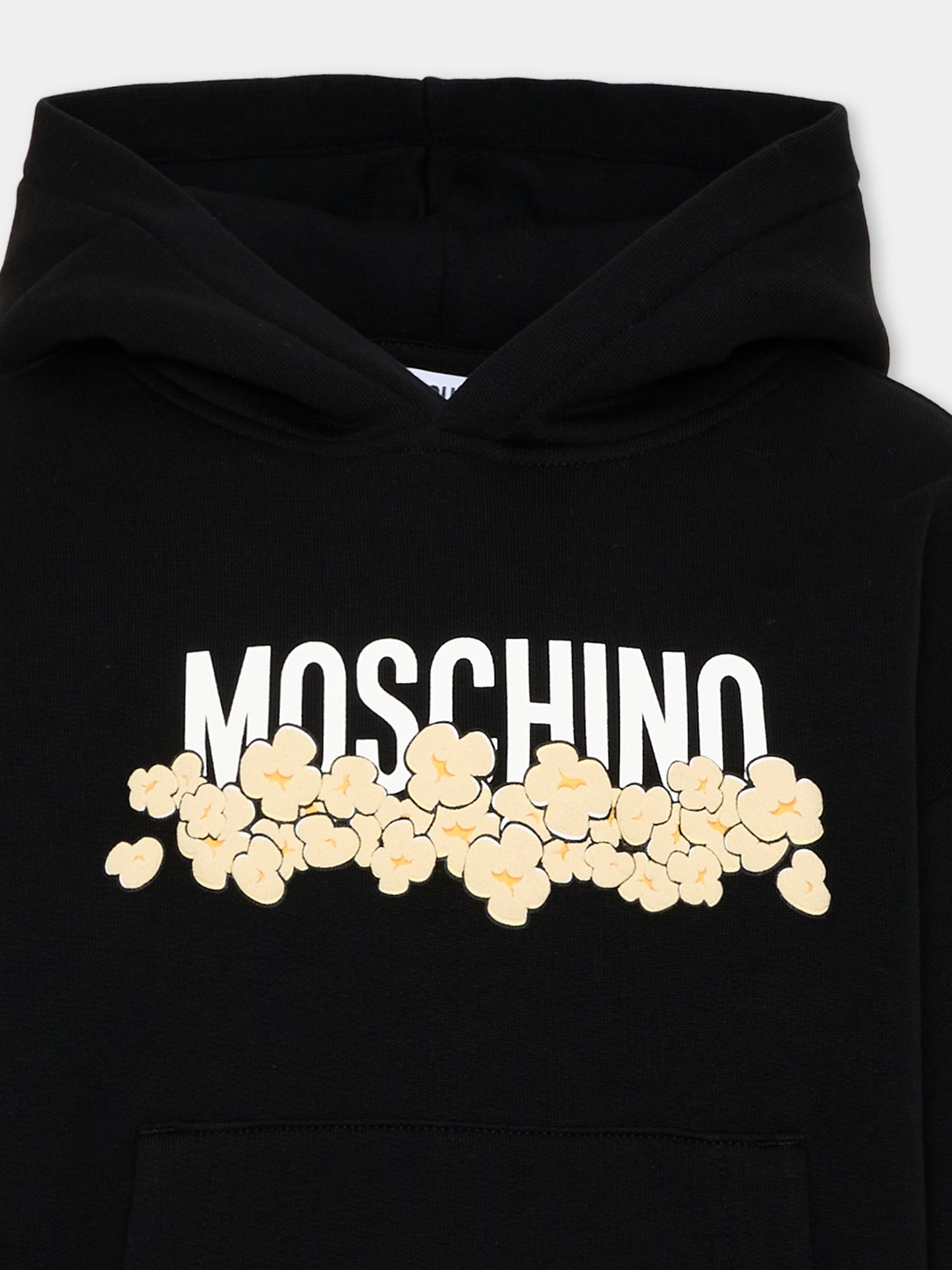 Felpa nera per bambino con logo,Moschino Kids,HUF09Z LCA83 60100