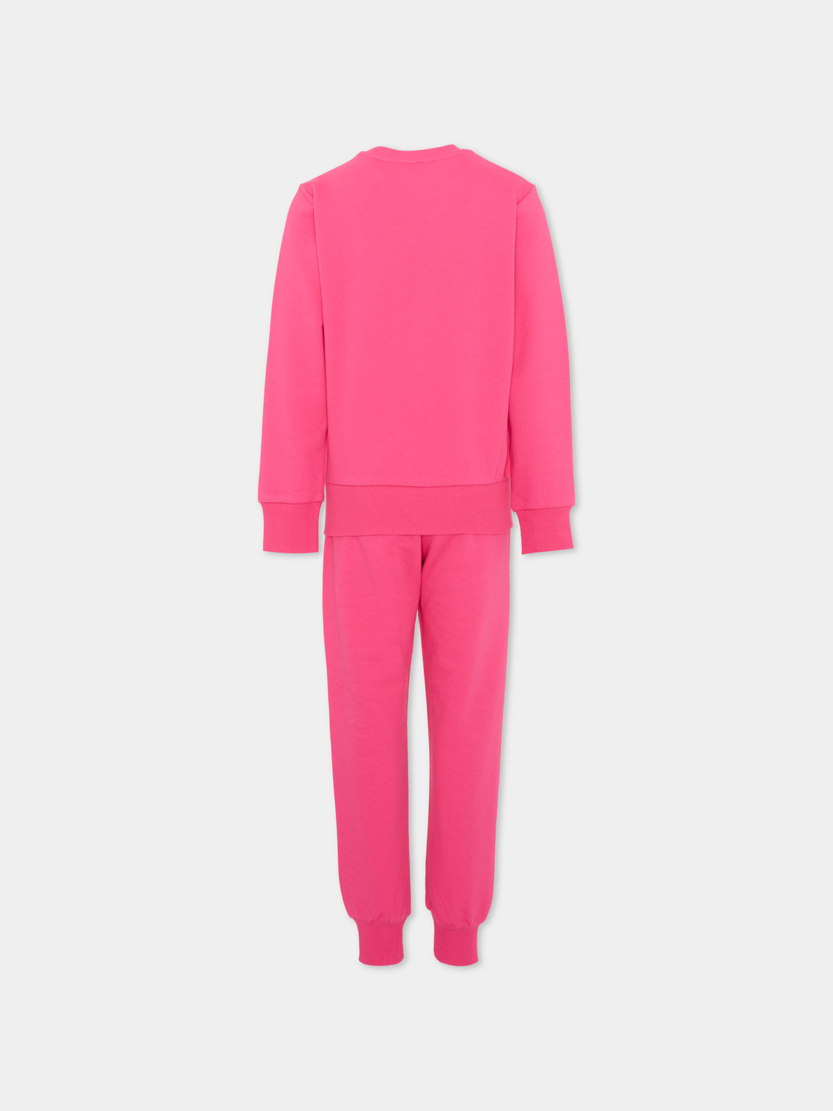 Completo sportivo lungo fucsia per bambina con logo,Moschino Kids,HUK04S LCA93 51450