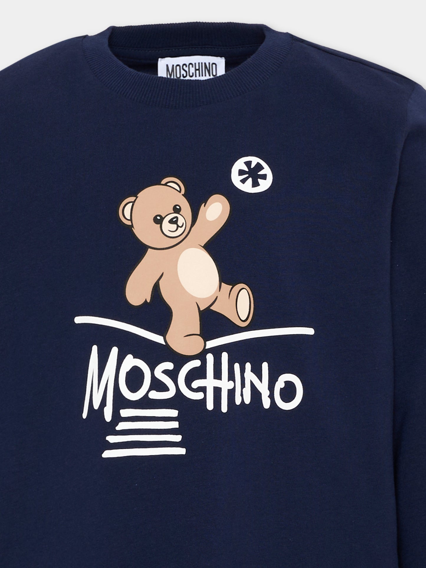 T-Shirt blu per bambino con Teddy Bear,Moschino Kids,HZO00J LAA20 40016