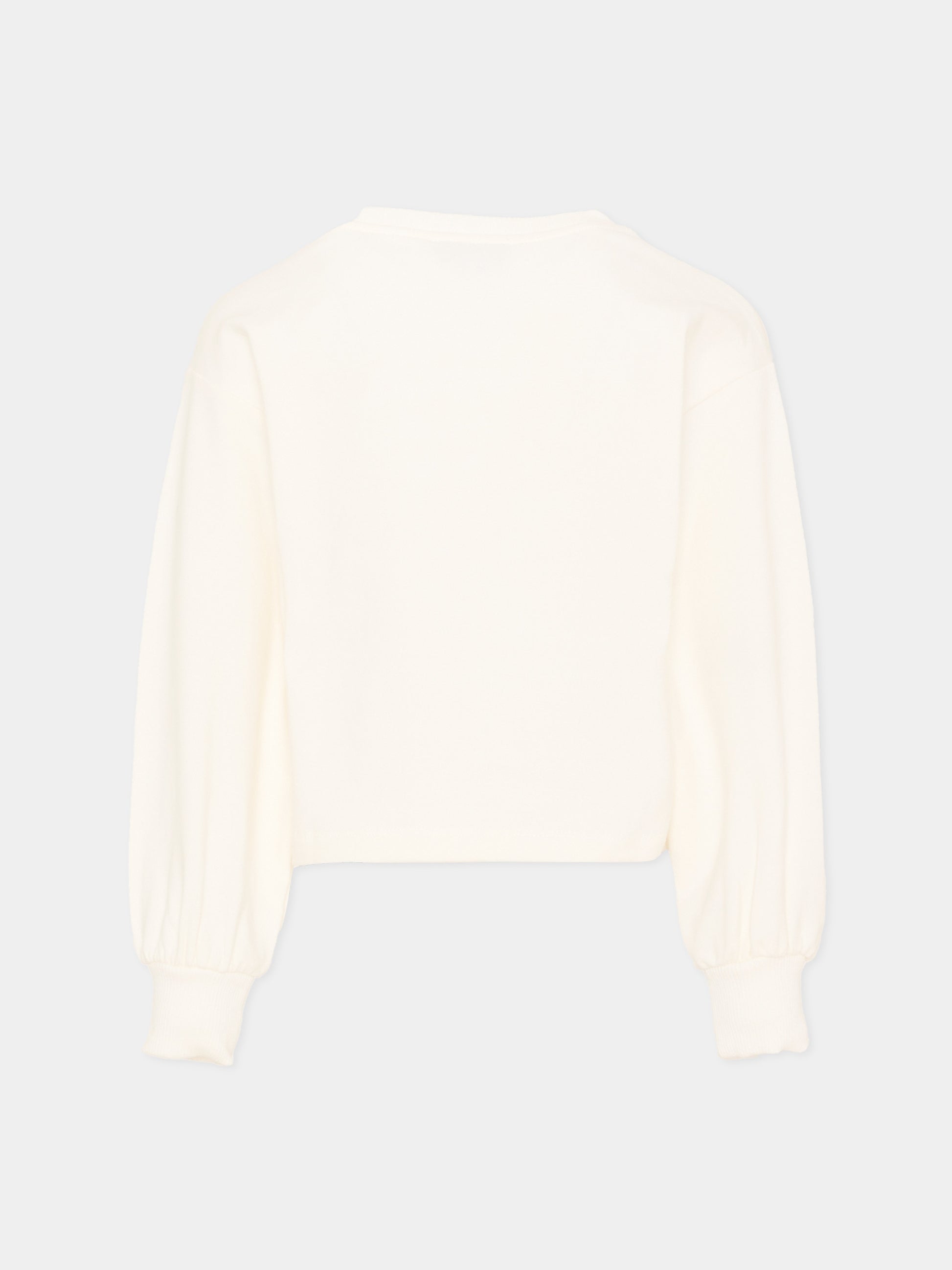 Felpa avorio per bambina con logo,Moschino Kids,HDF06E LDA14 10063