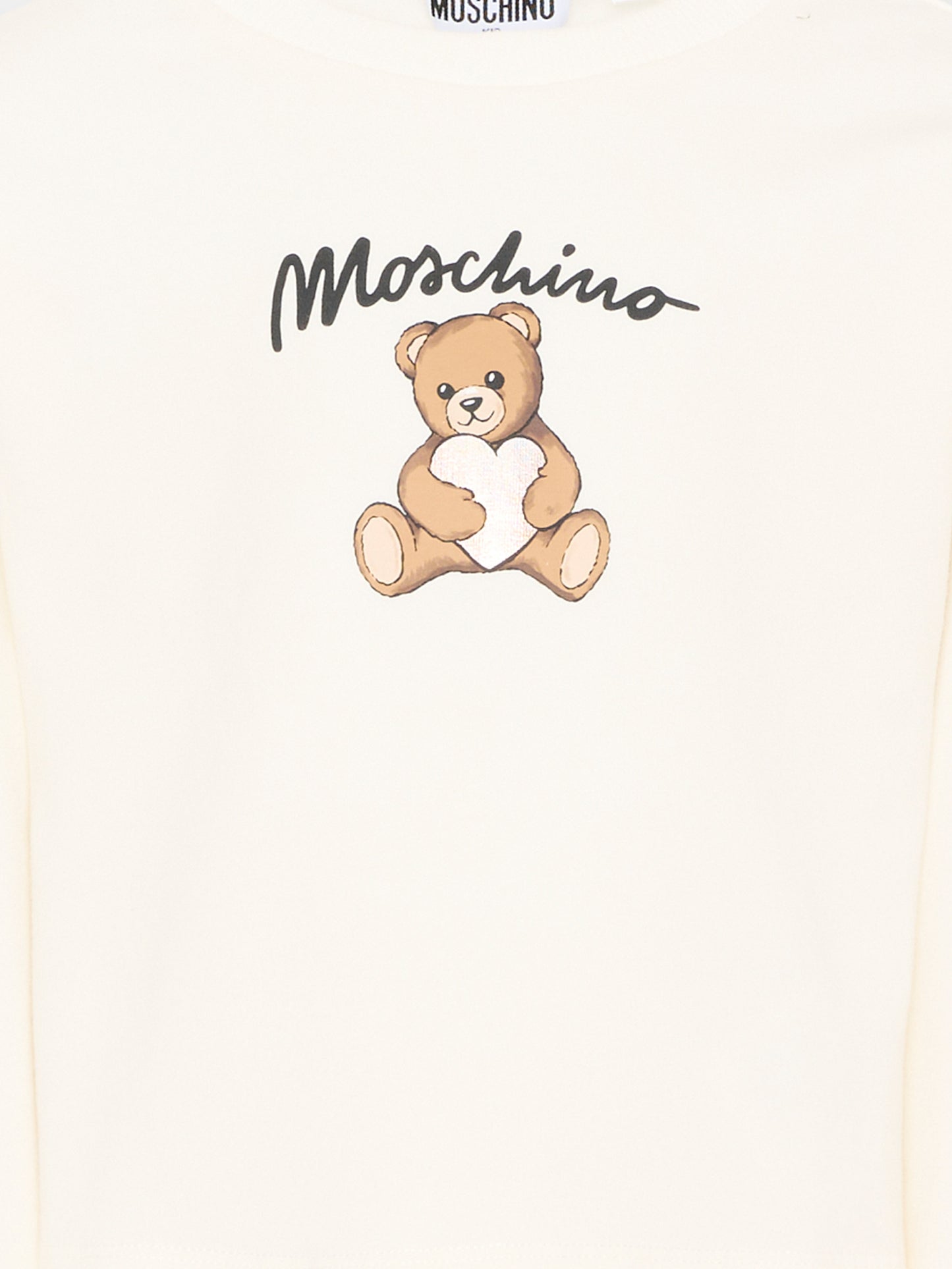 Felpa avorio per bambina con logo,Moschino Kids,HDF06E LDA14 10063