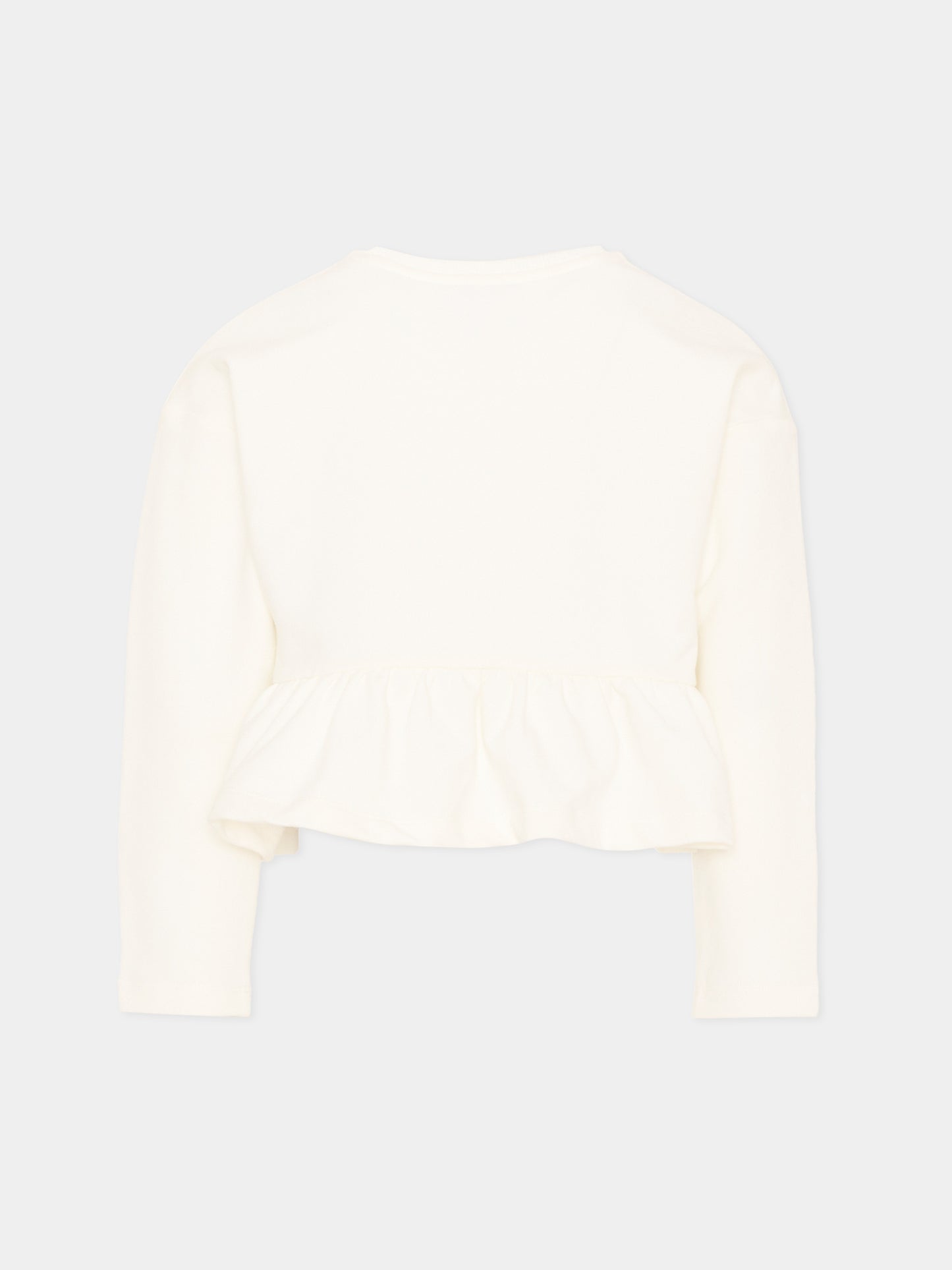 Felpa avorio per bambina con logo,Moschino Kids,HDF06H LDA18 10063