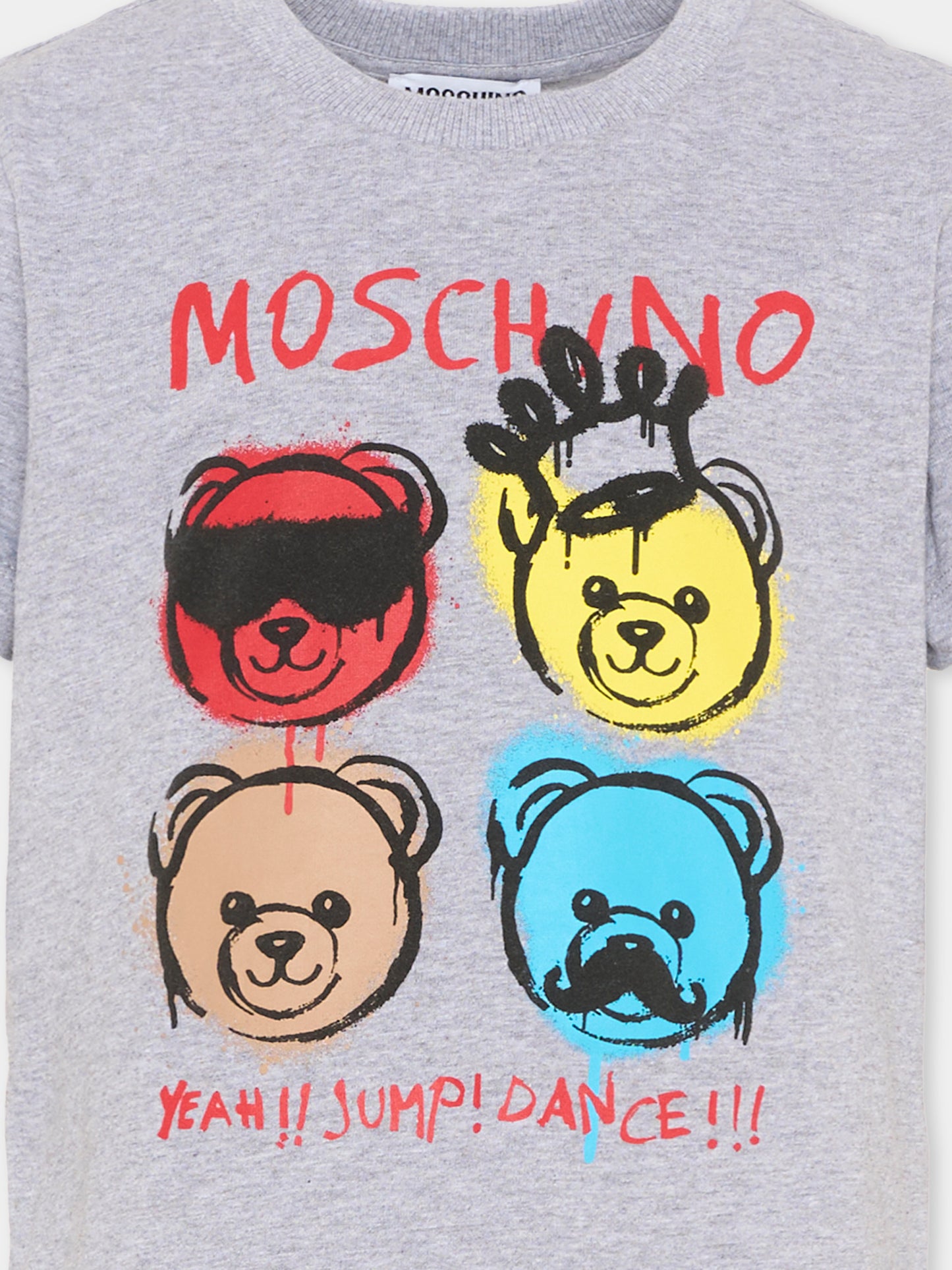 T-Shirt grigia per bambino con Teddy Bear,Moschino Kids,HSM058 LAA20 60901