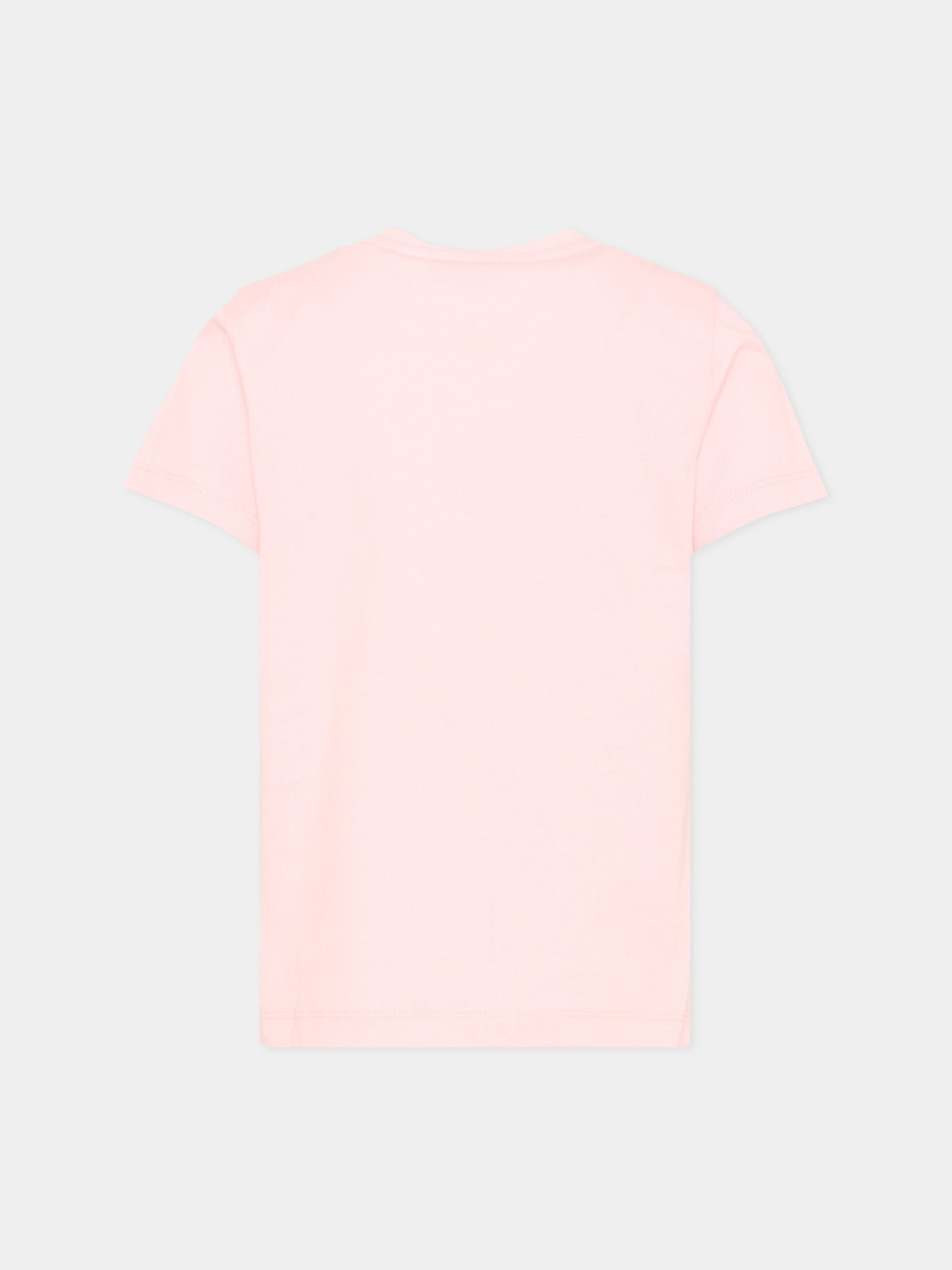 T-Shirt rosa per bambina con logo,Moschino Kids,HUM05I LAA10 50209