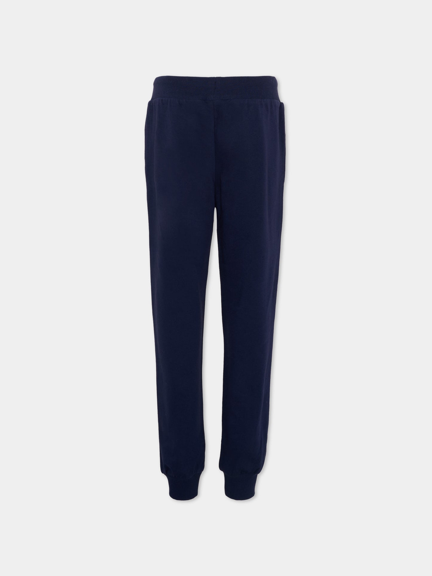 Pantalone sportivo blu per bambini con logo,Moschino Kids,HUP08T LCA40 40016