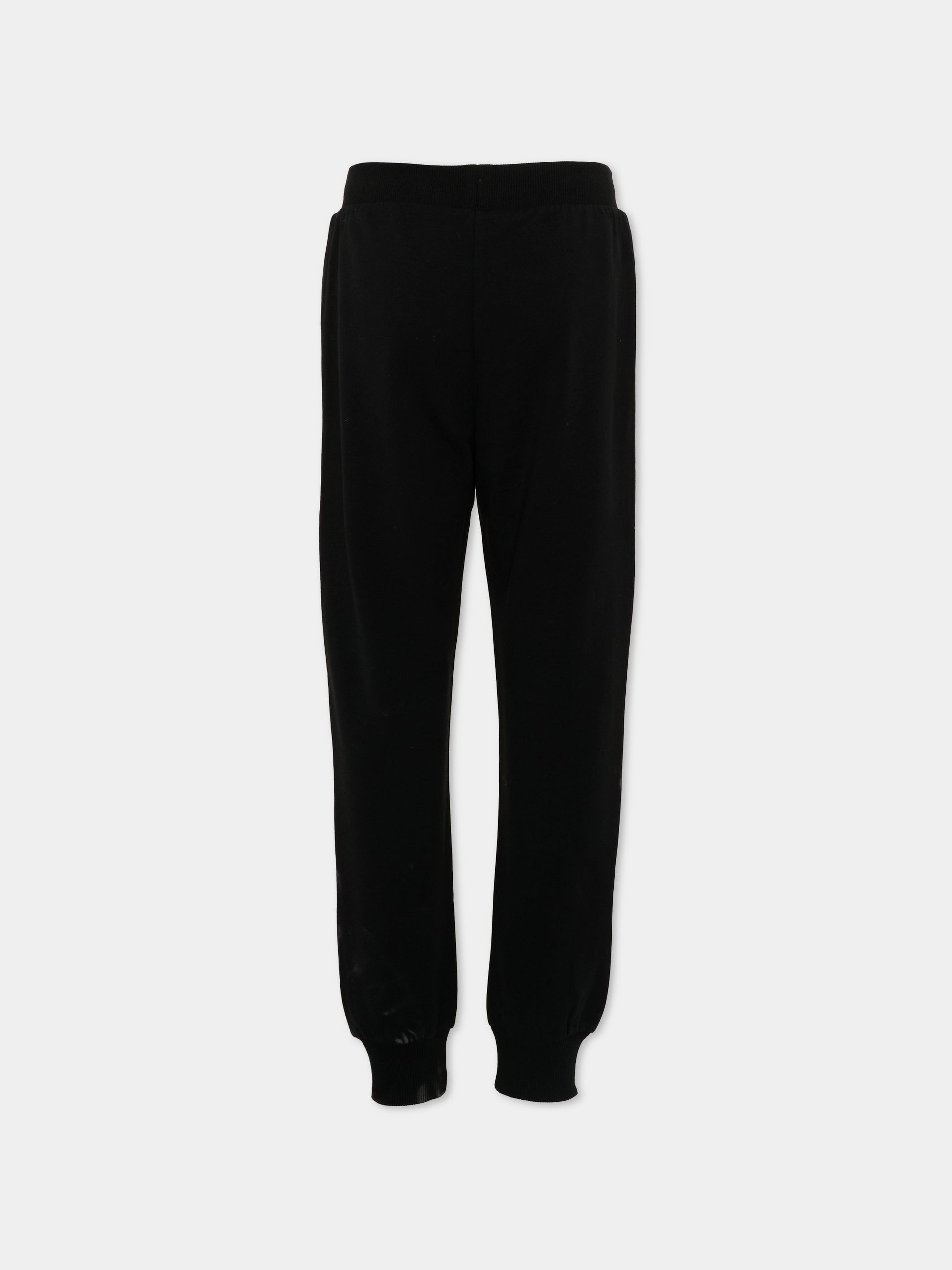 Pantaloni sportivi nero per bambini con logo,Moschino Kids,HUP08U LDA21 60100