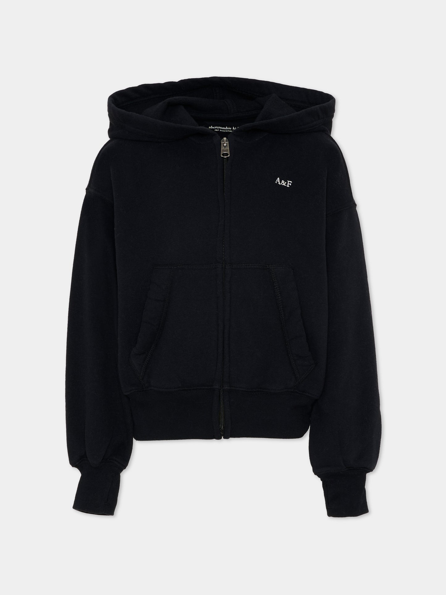 Felpa grigia con zip per bambina,Abercrombie & Fitch,43AF22 K94