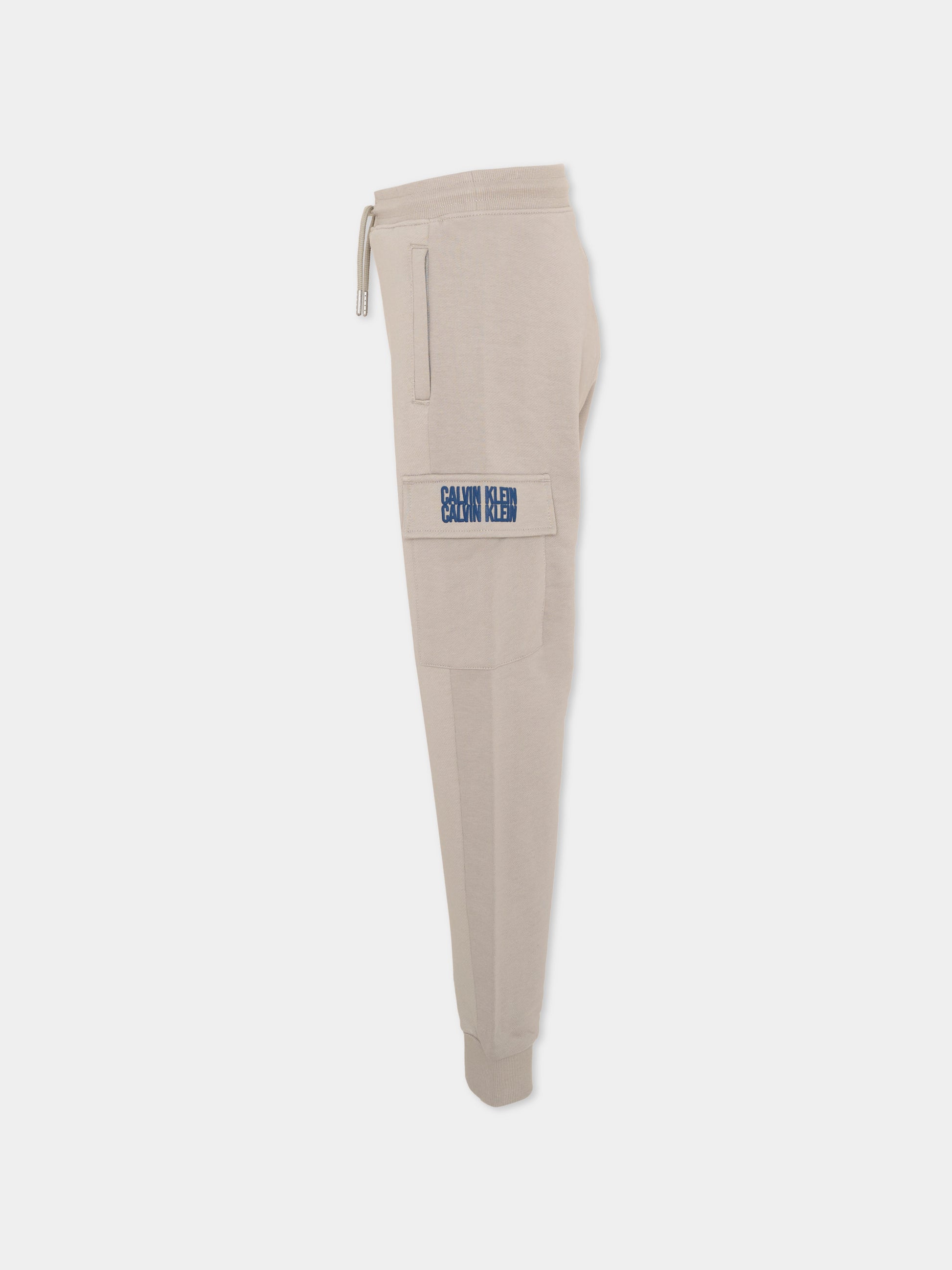 Pantaloni sportivi beige per bambino,Calvin Klein Kids,IB0IB02522 PDN