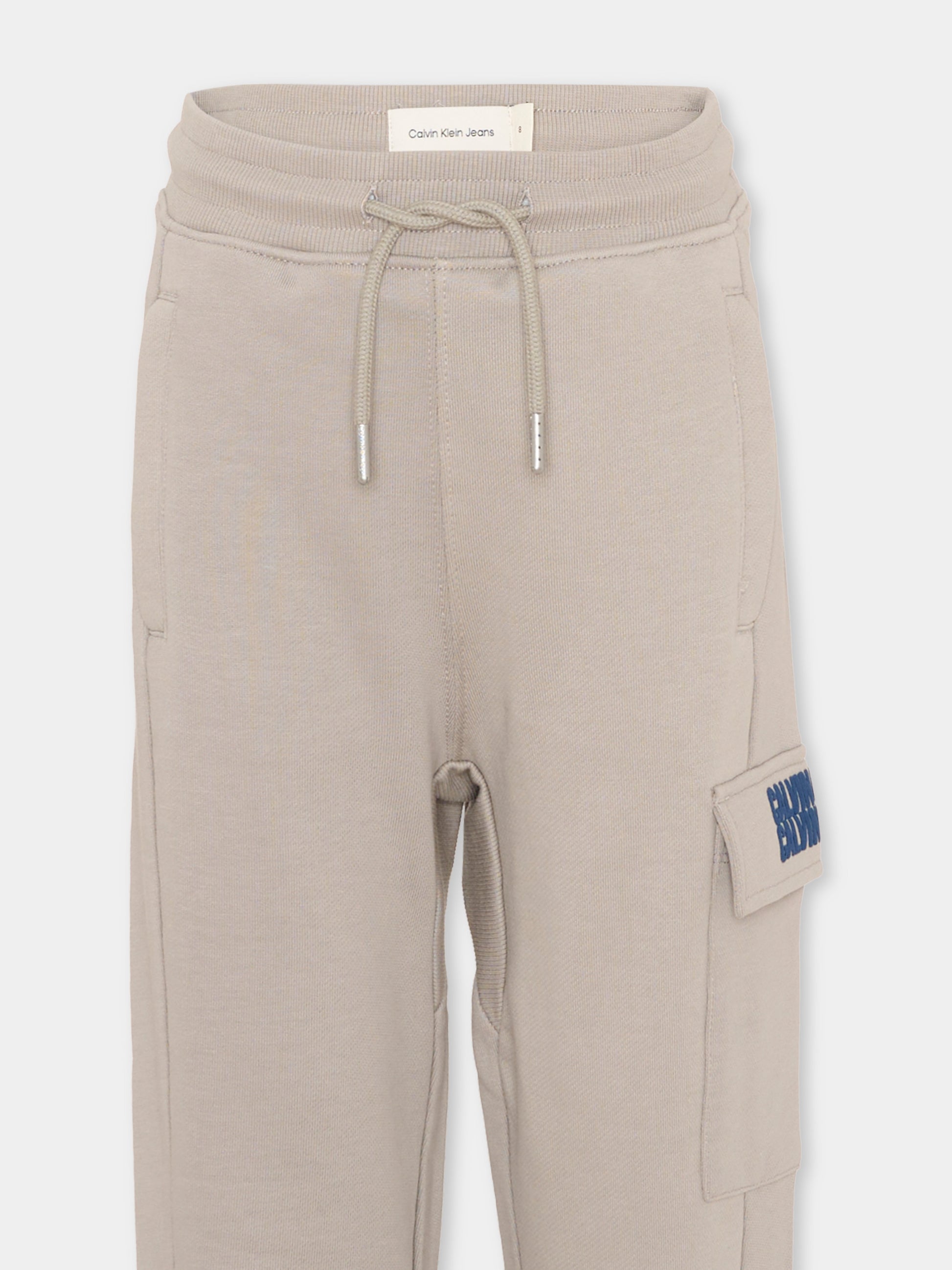 Pantaloni sportivi beige per bambino,Calvin Klein Kids,IB0IB02522 PDN
