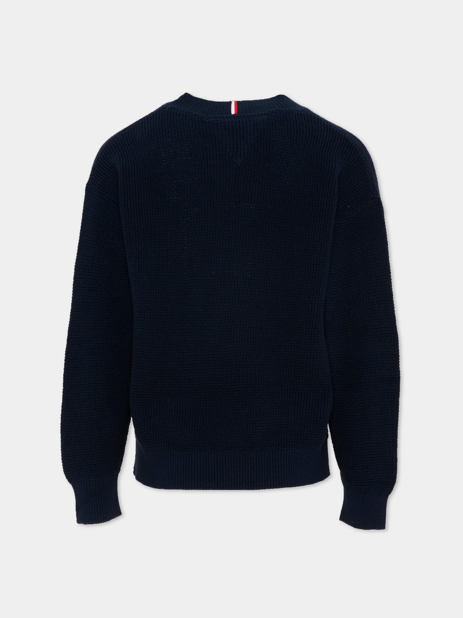 Maglione blu per bambini con Tommy flag,Tommy Hilfiger Junior,KB0KB09756 C1G