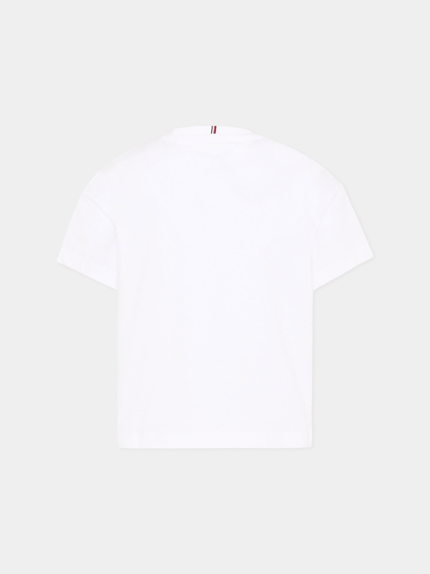 T-Shirt bianca per bambina con logo,Tommy Hilfiger Junior,KG0KG08635 YBR
