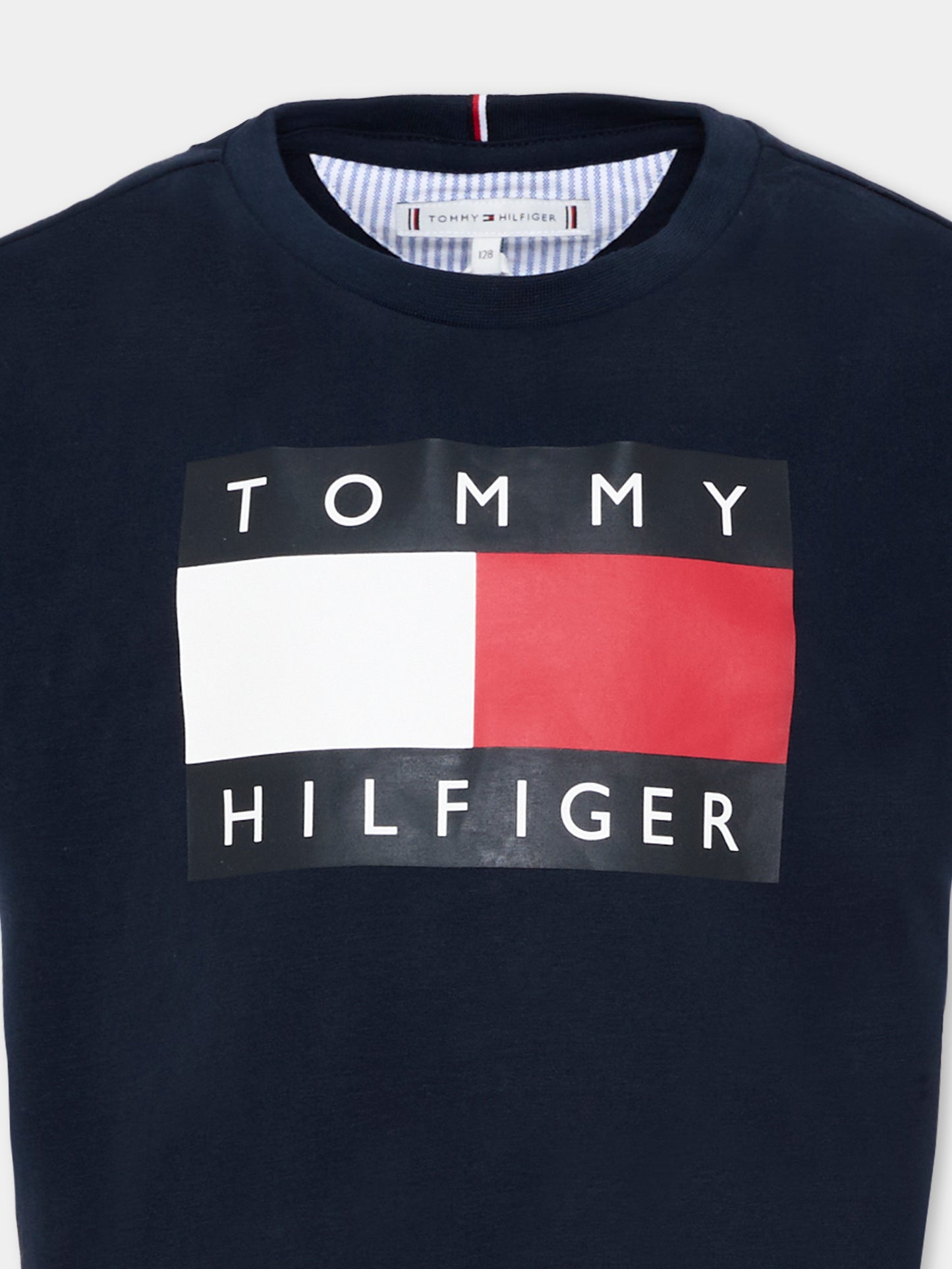 T-Shirt blu per bambina con logo,Tommy Hilfiger Junior,KG0KG09289 C1G