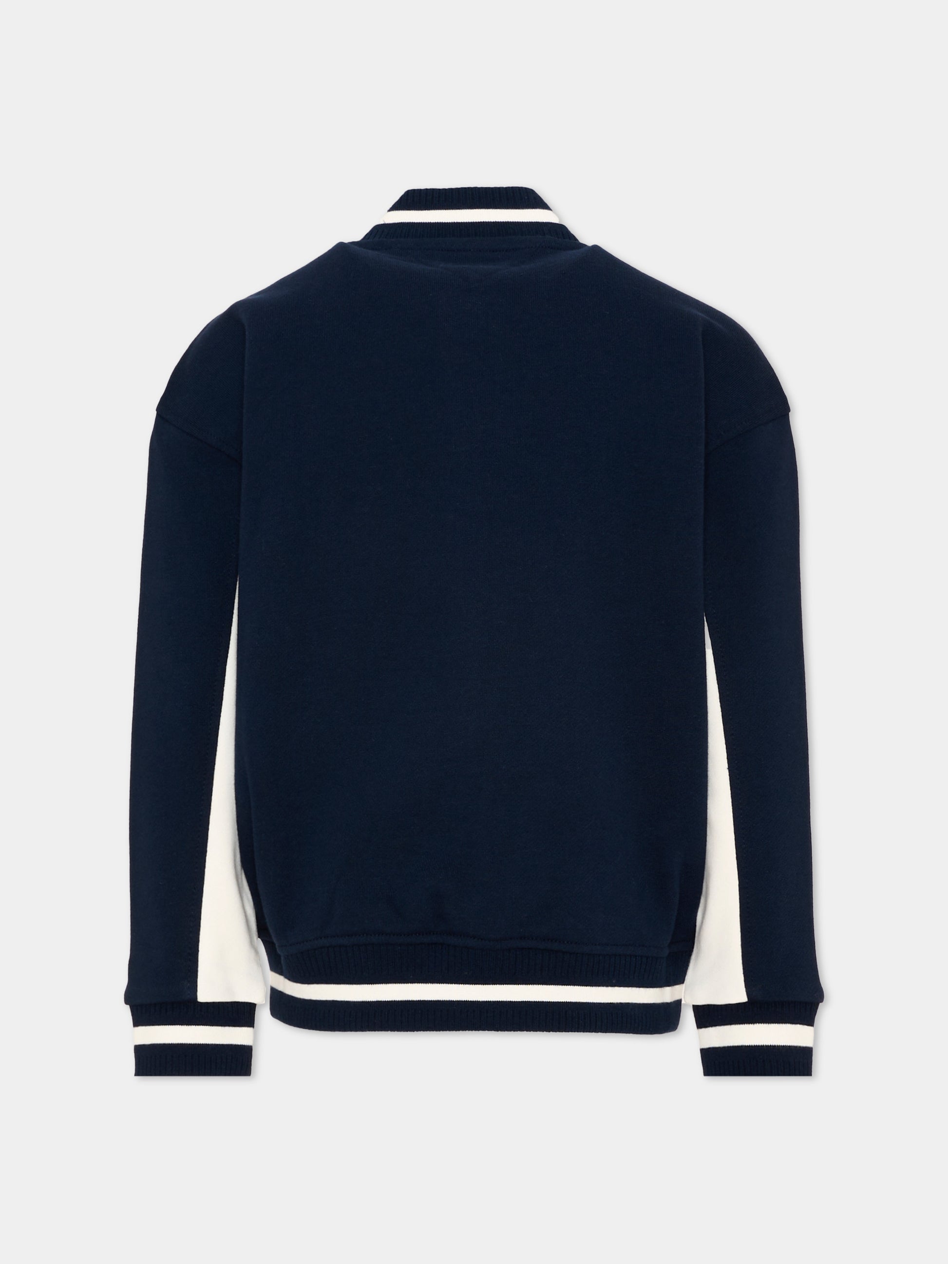 Bomber blu per bambino con logo,Tommy Hilfiger Junior,KB0KB09745 C1G