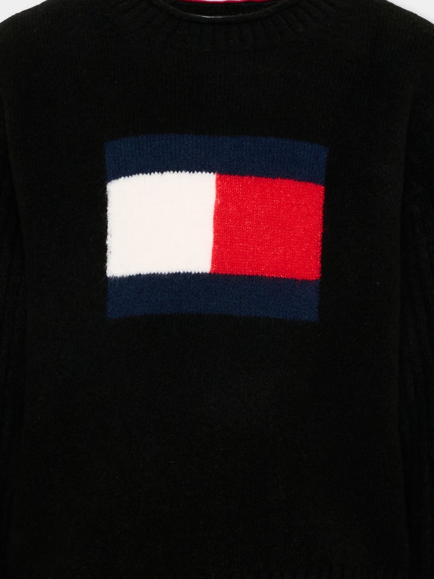 Maglione nero per bambini con logo,Tommy Hilfiger Junior,KG0KG09335 HEV