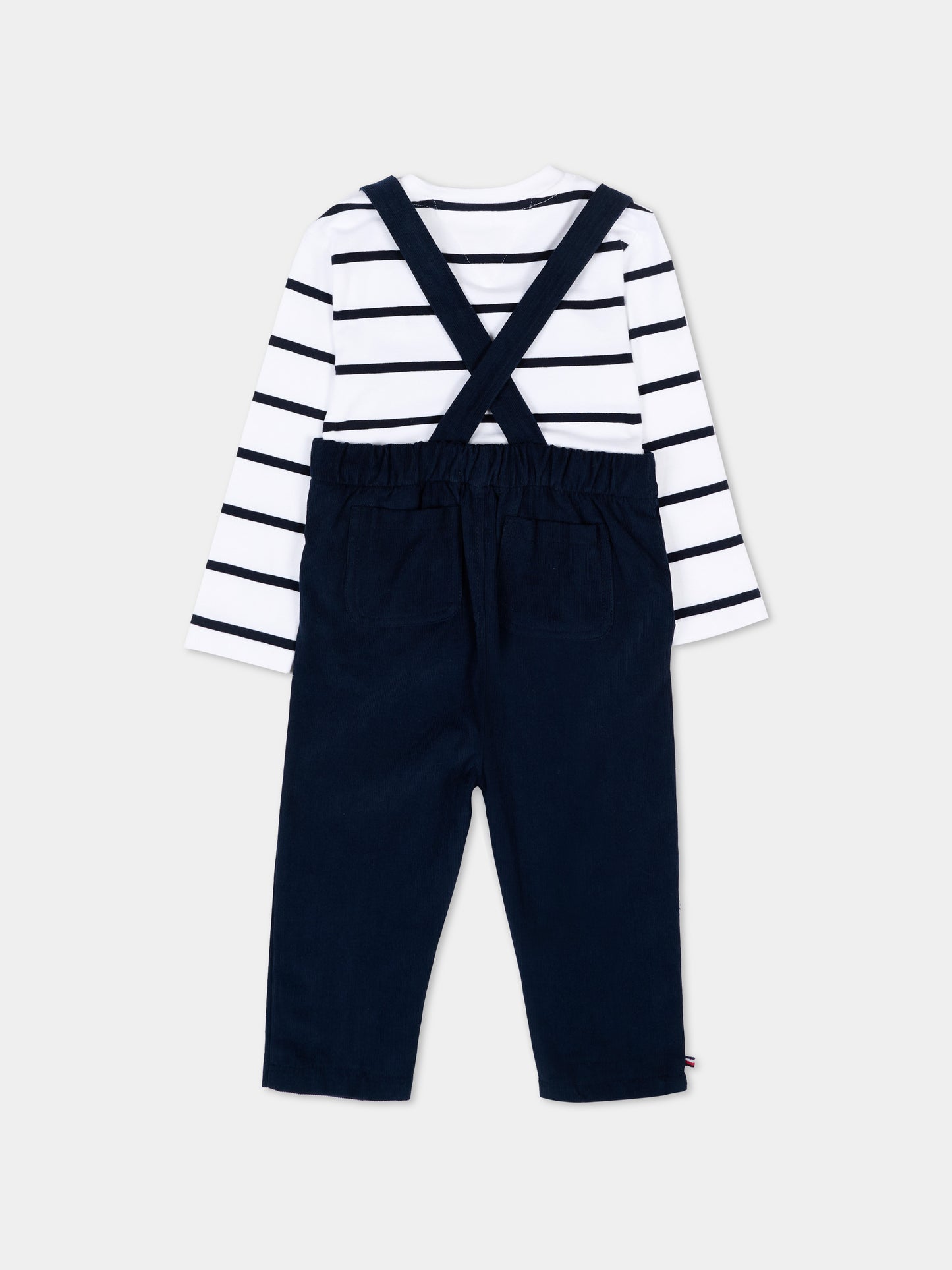 Salopette blu per neonato con Tommy Flag,Tommy Hilfiger Junior,KN0KN02107 C1G