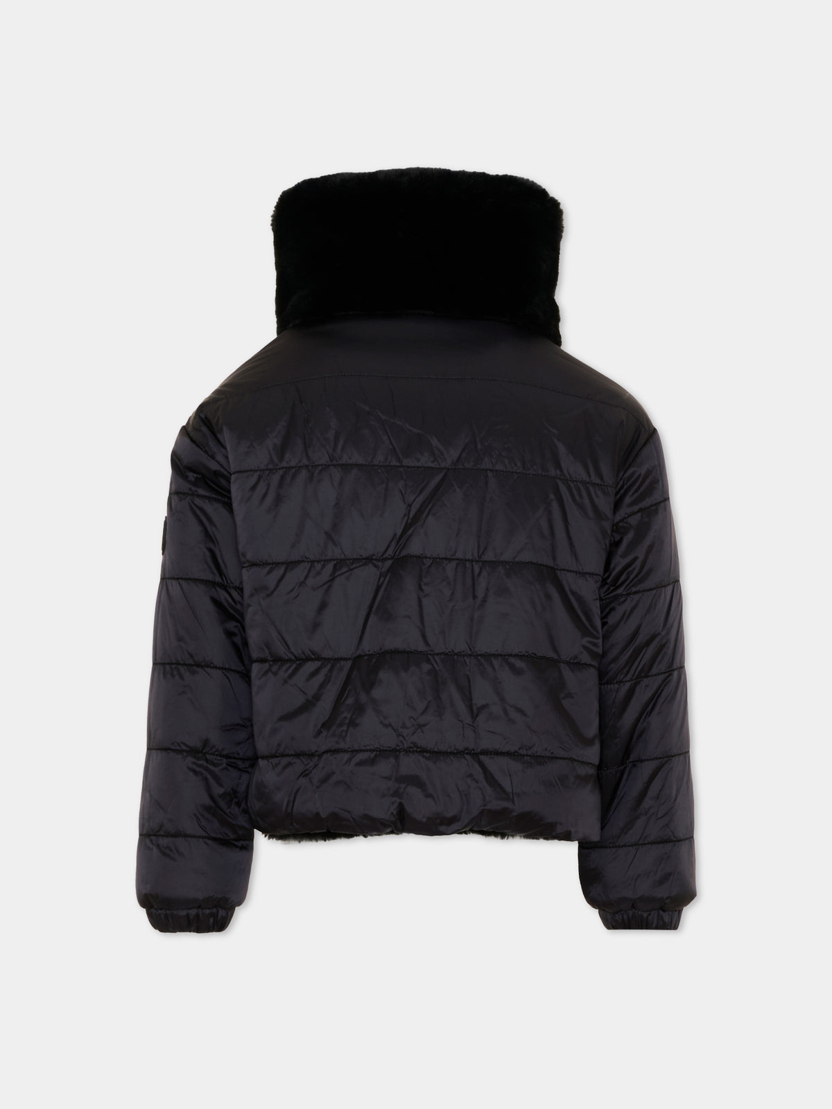 Ecopelliccia nera per bambina,Save The Duck Kids,J31352G FURY23 10000