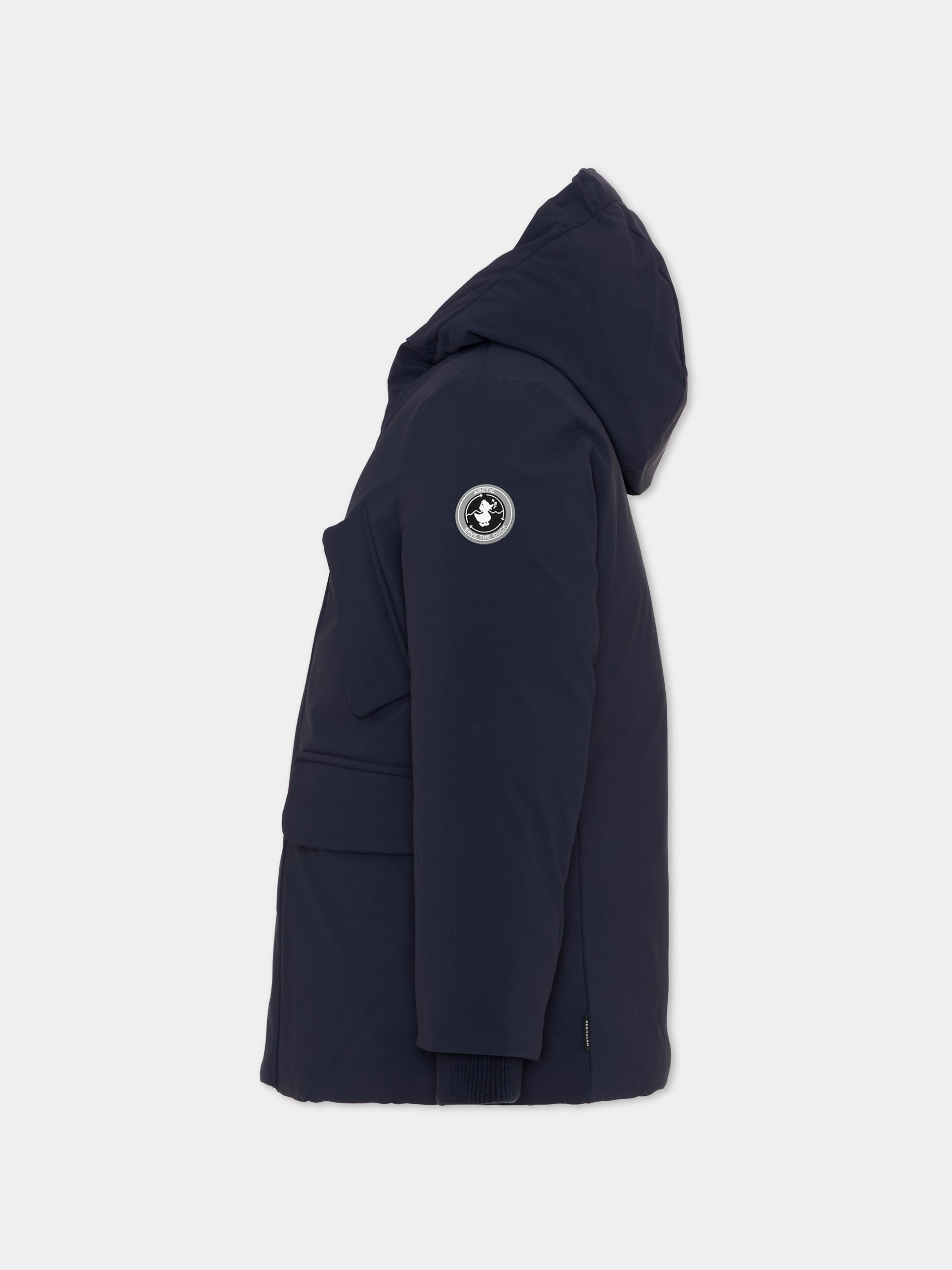 Piumino Theo blu per bambino con logo,Save The Duck Kids,P43180B SMEG21 90000