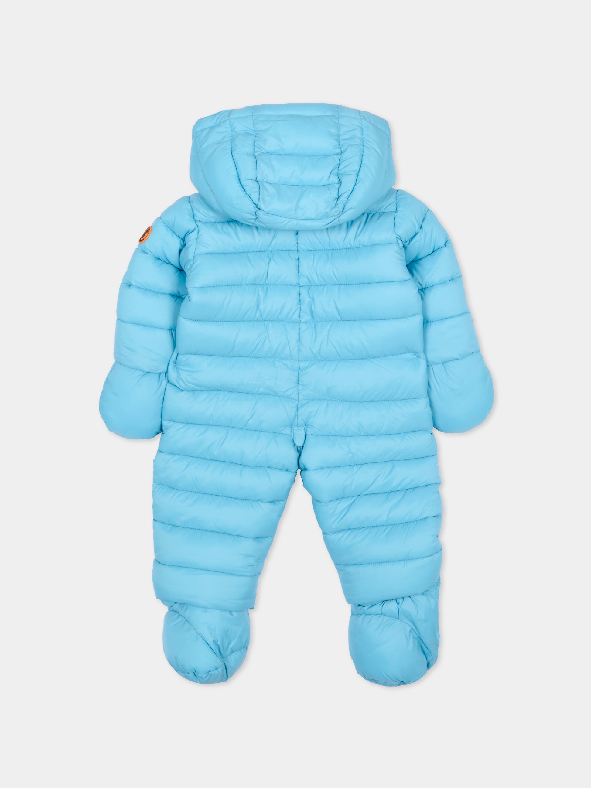 Piumino Storm celeste per neonati con logo,Save The Duck Kids,I30002X GIGA21 90068