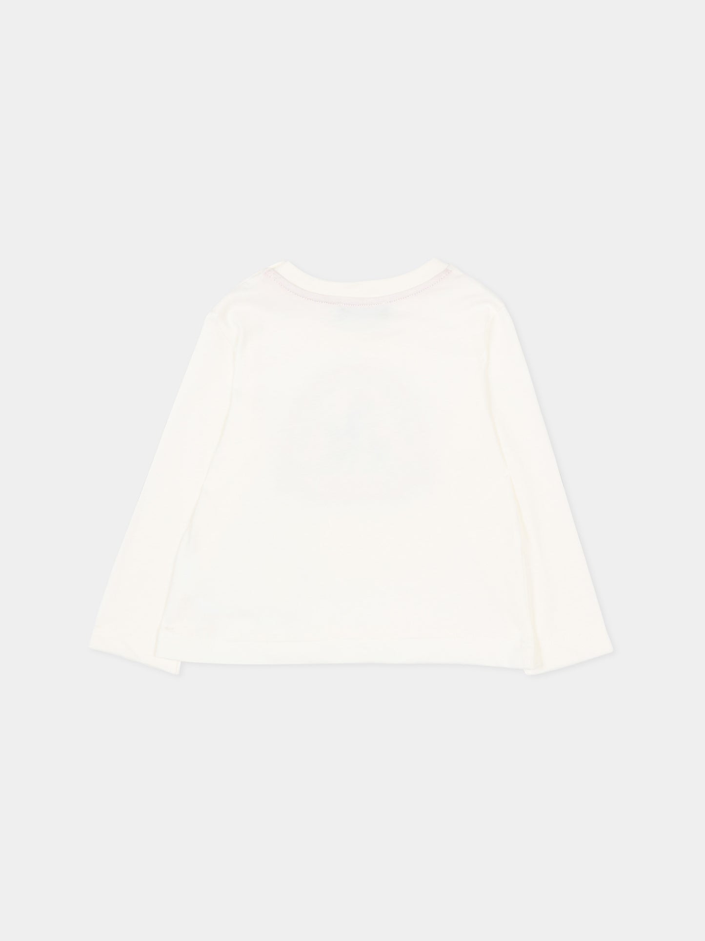 T-Shirt bianca per neonato con stampa,Monnalisa,28F611 6005 0001