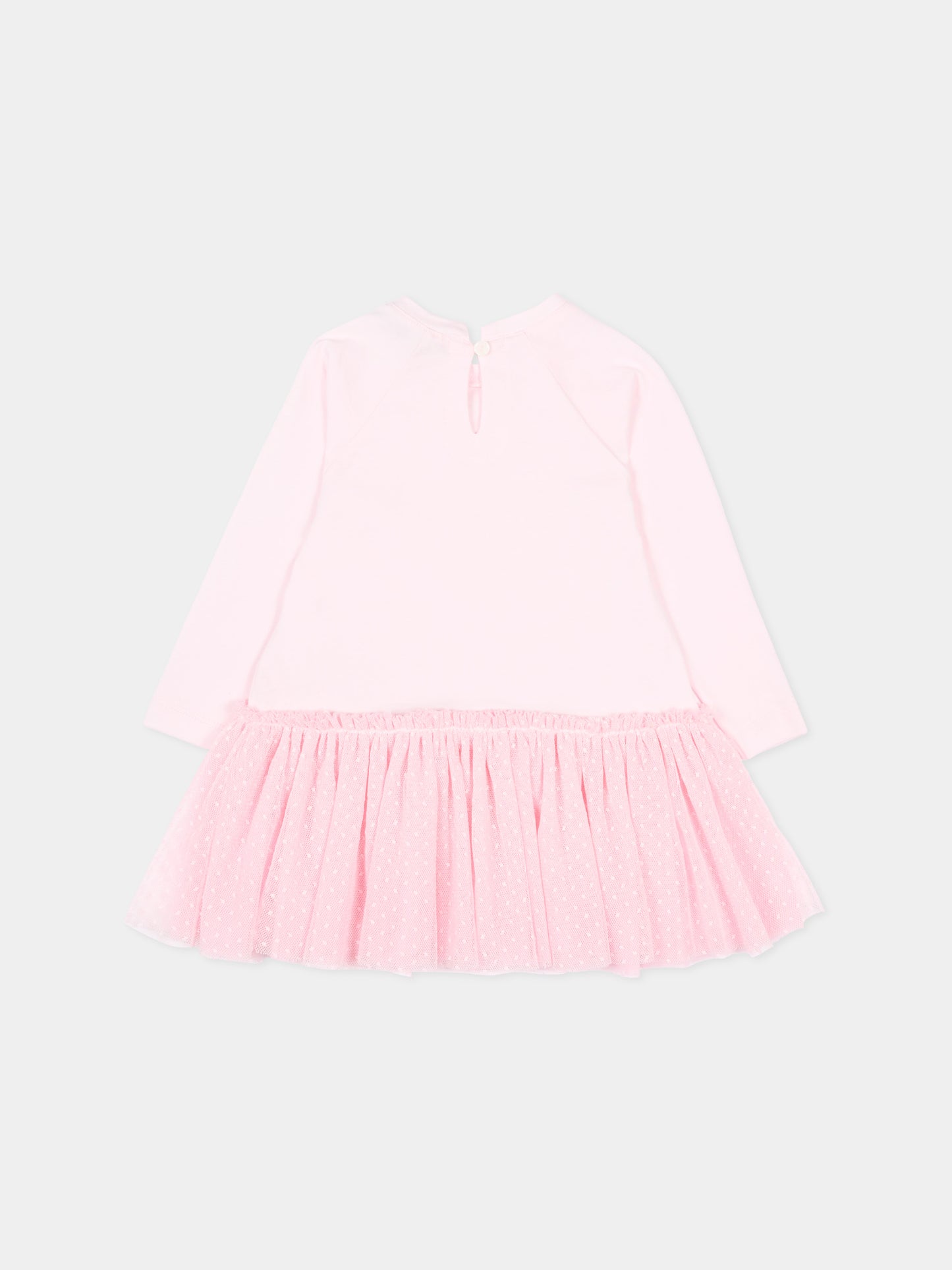 Vestito rosa per neonata con tulle,Monnalisa,39F900 6005 0090