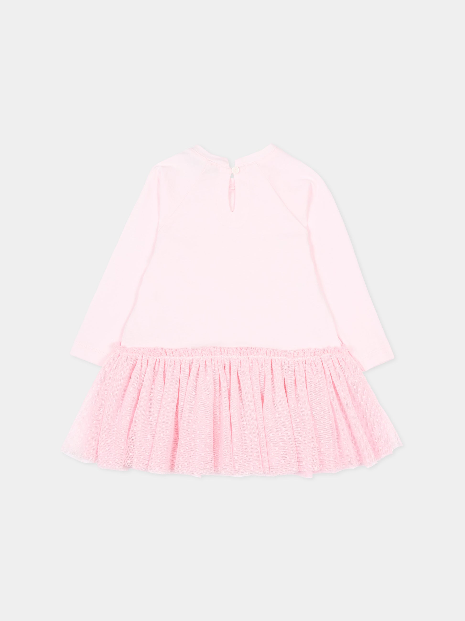 Vestito rosa per neonata con tulle,Monnalisa,39F900 6005 0090