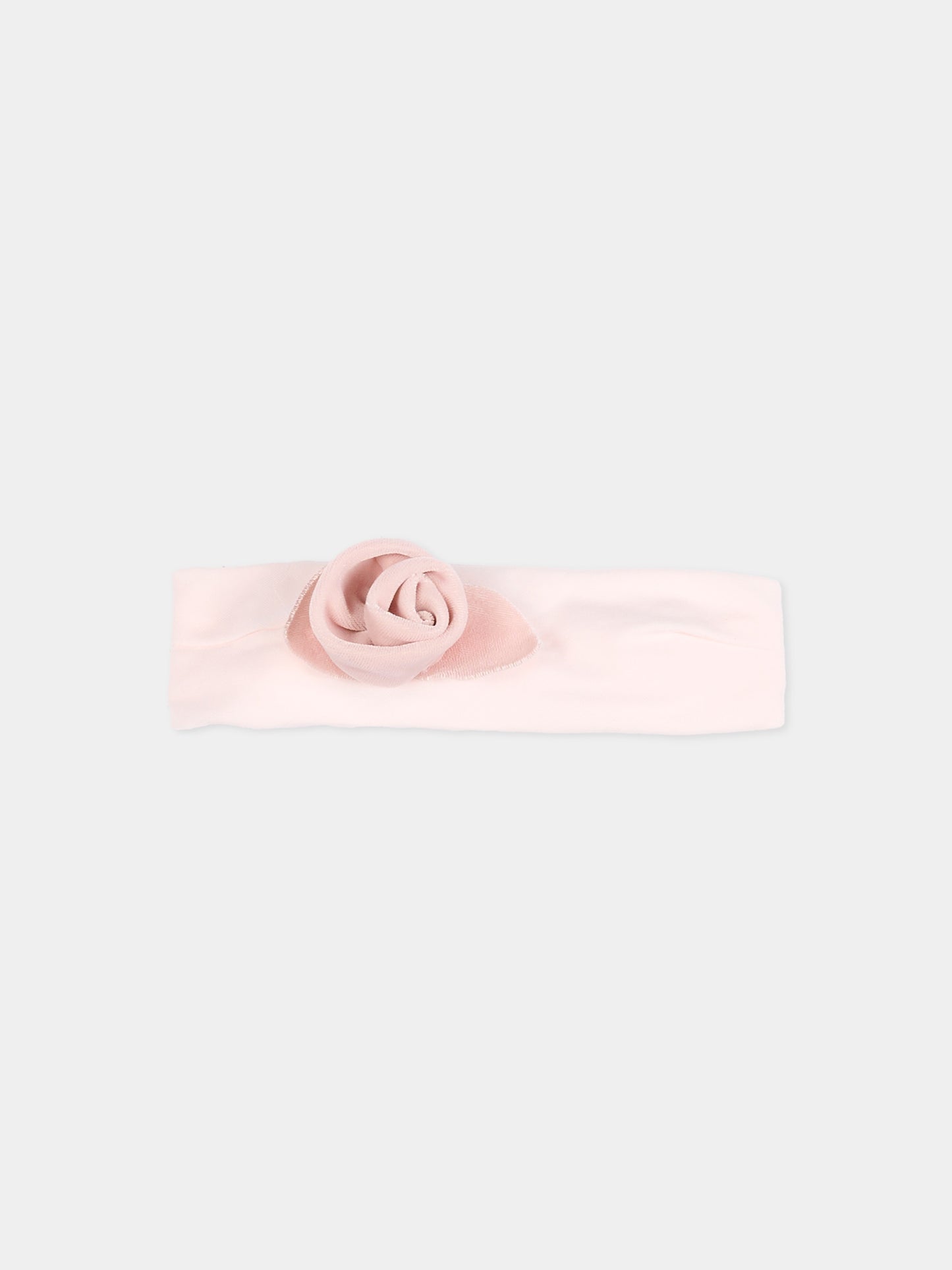 Fascia rosa per neonata con rosa,Monnalisa,73F006 6803 0092