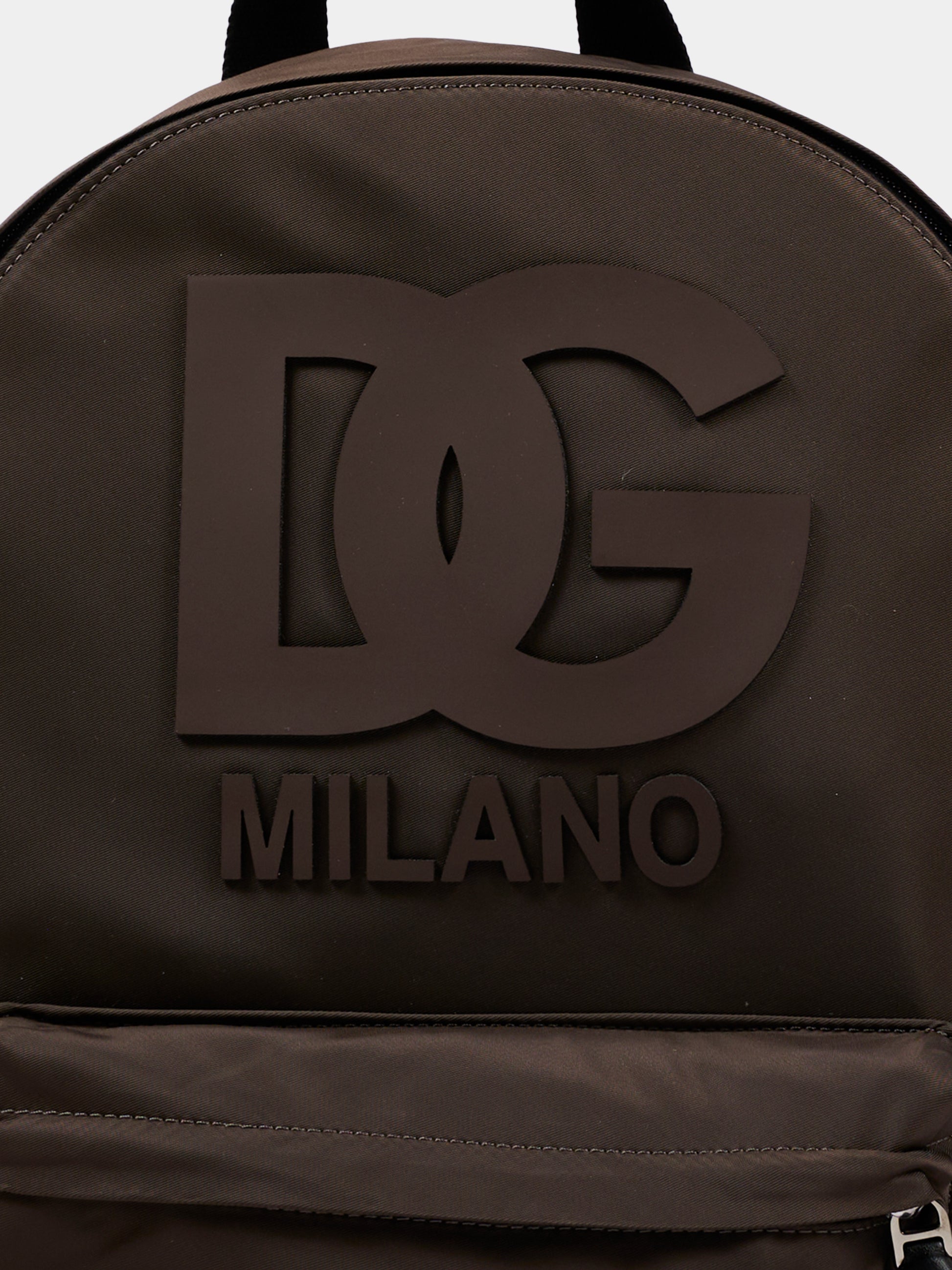 Zaino marrone per bambini con logo,Dolce & Gabbana Kids,EM0074 A0567 8S497