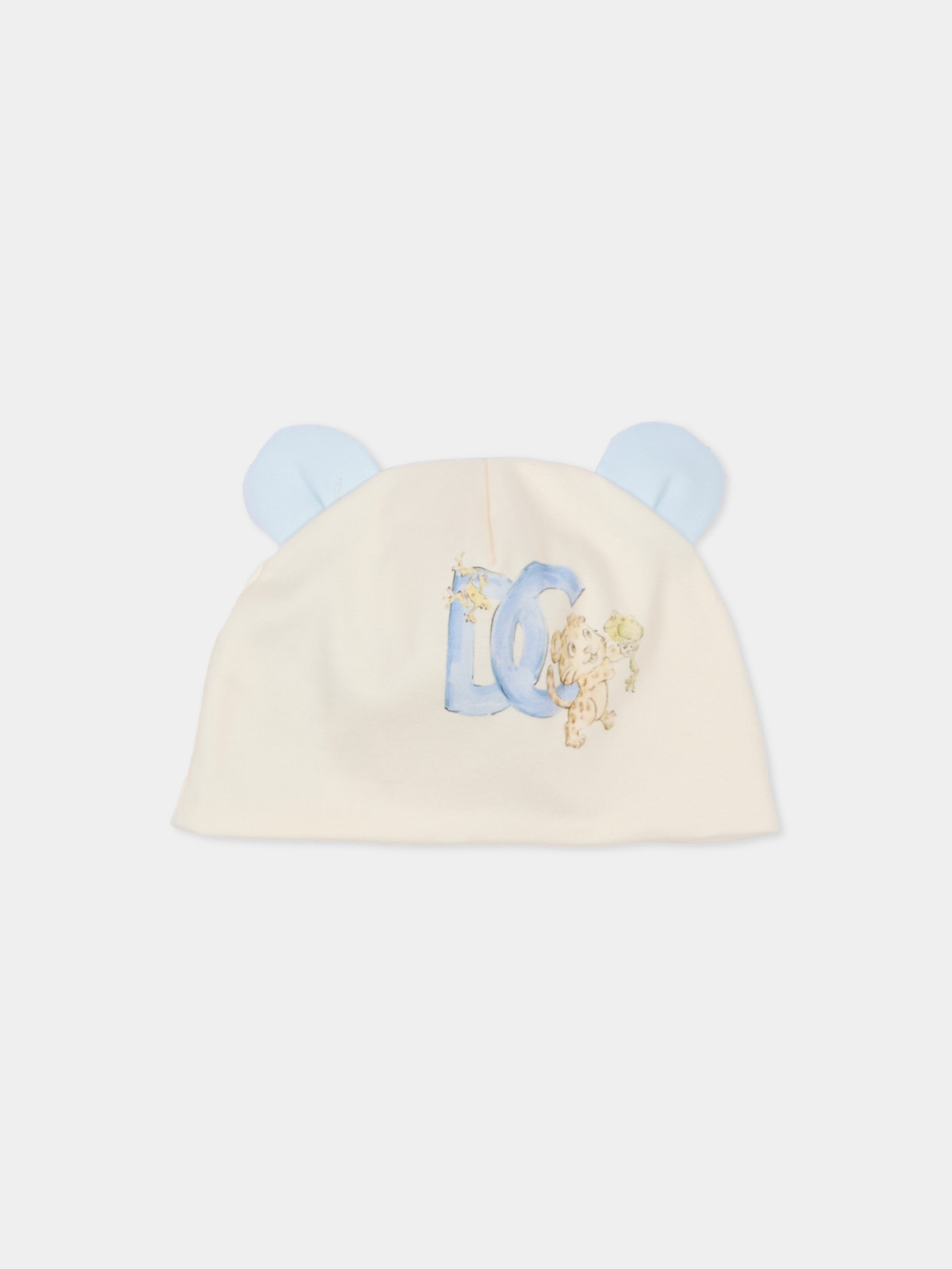 Set tutina celeste per neonato con stampa,Dolce & Gabbana Kids,L1JOCT G7P8S S9000