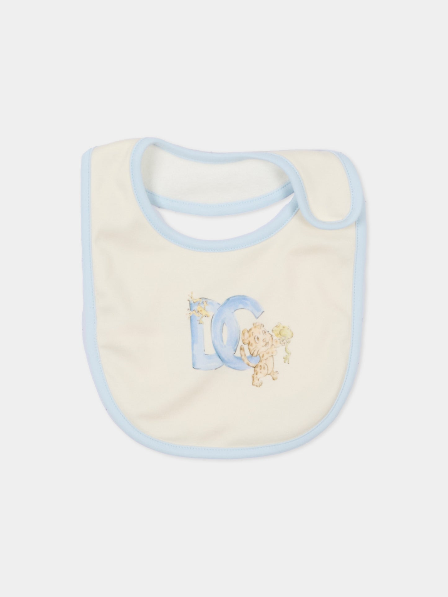 Set tutina celeste per neonato con stampa,Dolce & Gabbana Kids,L1JOCT G7P8S S9000