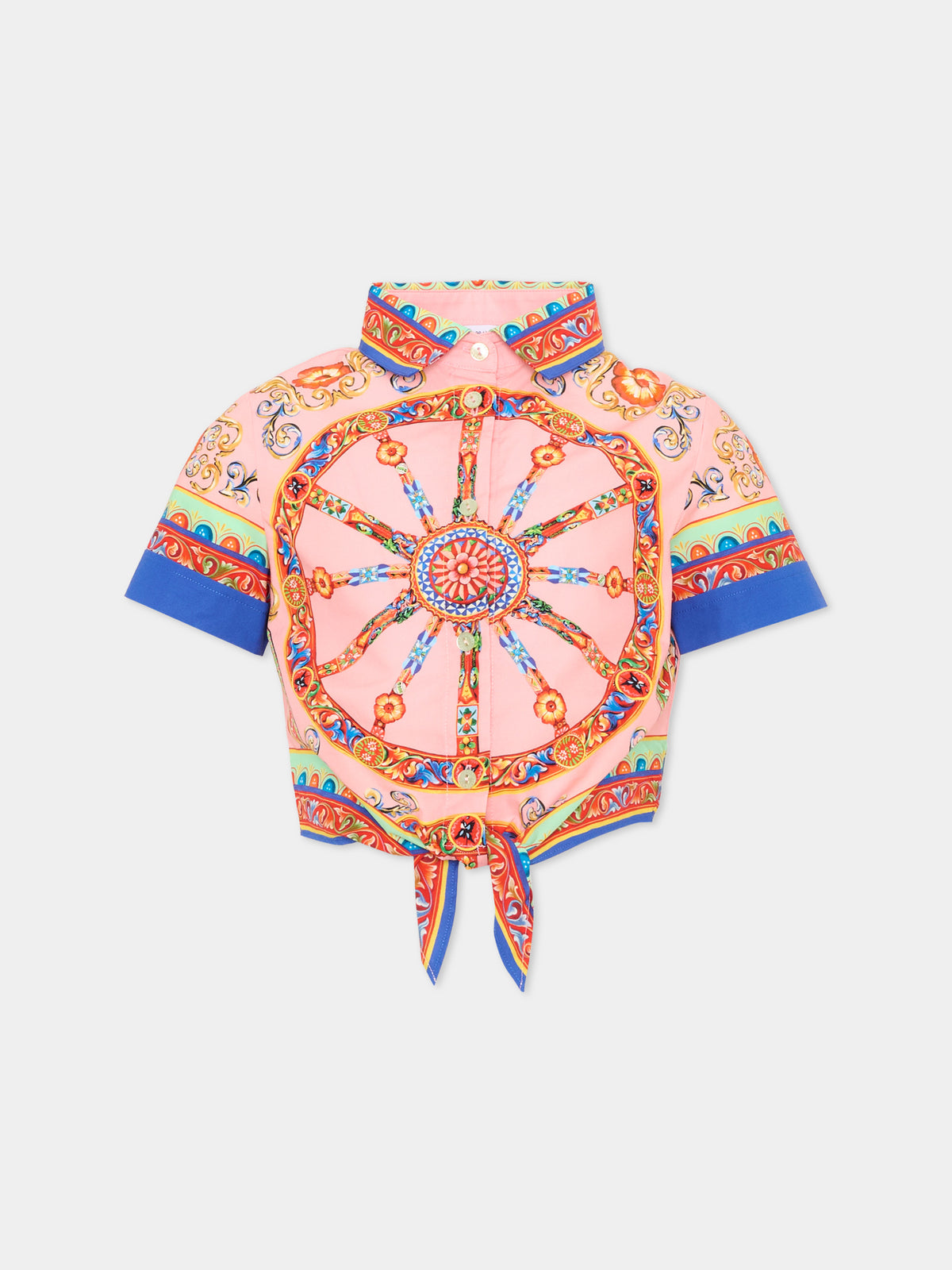 Camicia rosa per bambina con carretto,Dolce & Gabbana Kids,L54S05 FI5O1 HF6CK