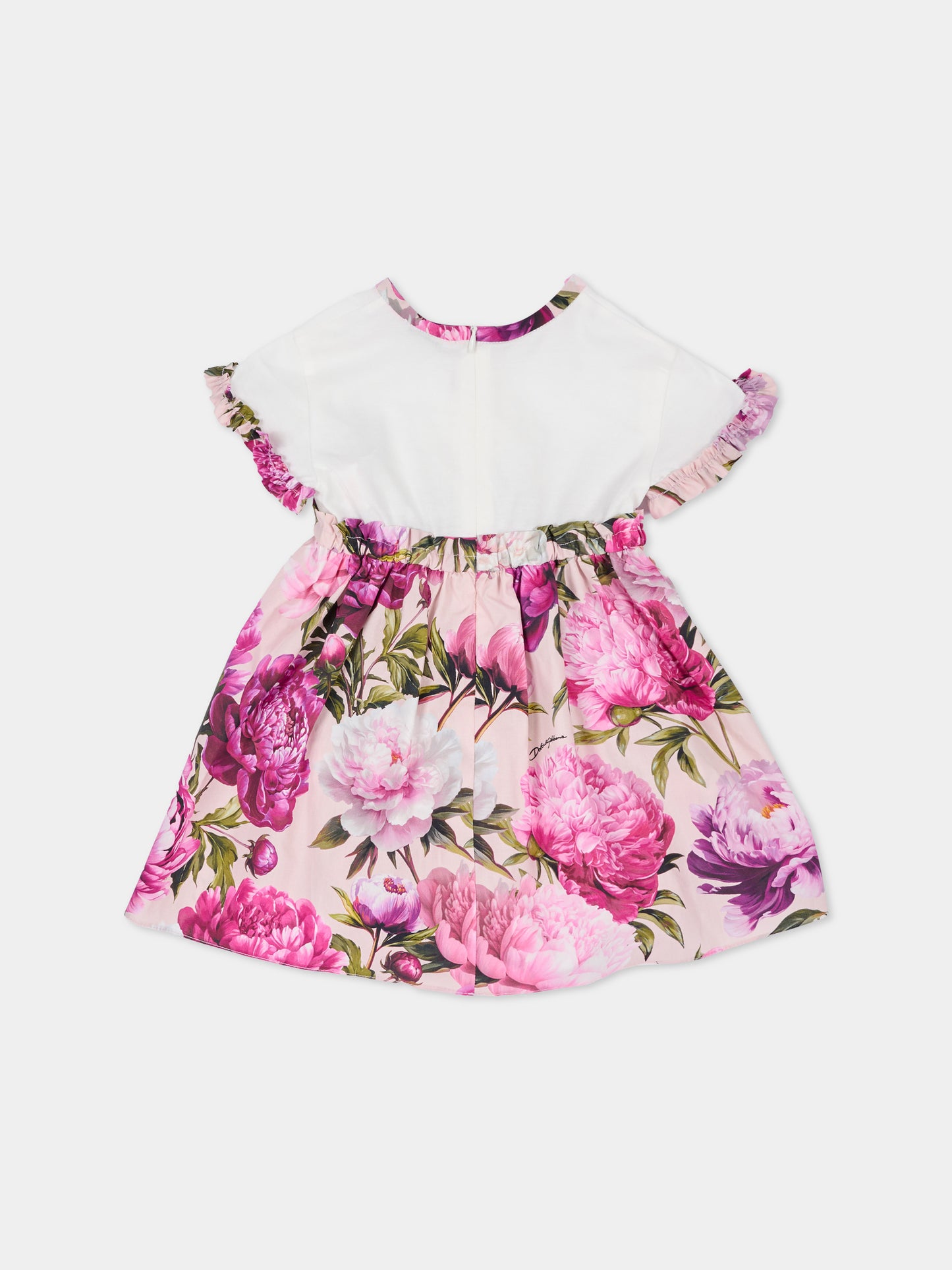 Abito elegante rosa per neonata floreale,Dolce & Gabbana Kids,L2JDBQ G7QZY S9000